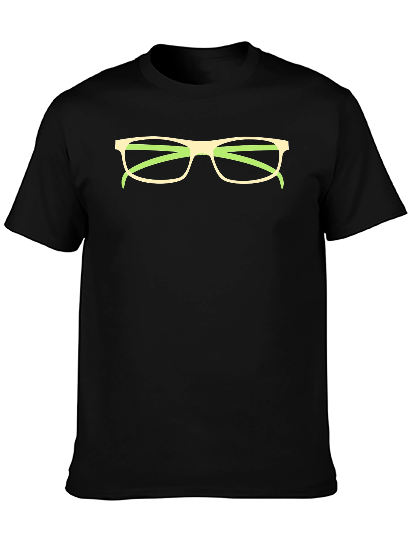 Funny Glasses Graphic Tee - Black Cotton T-Shirt