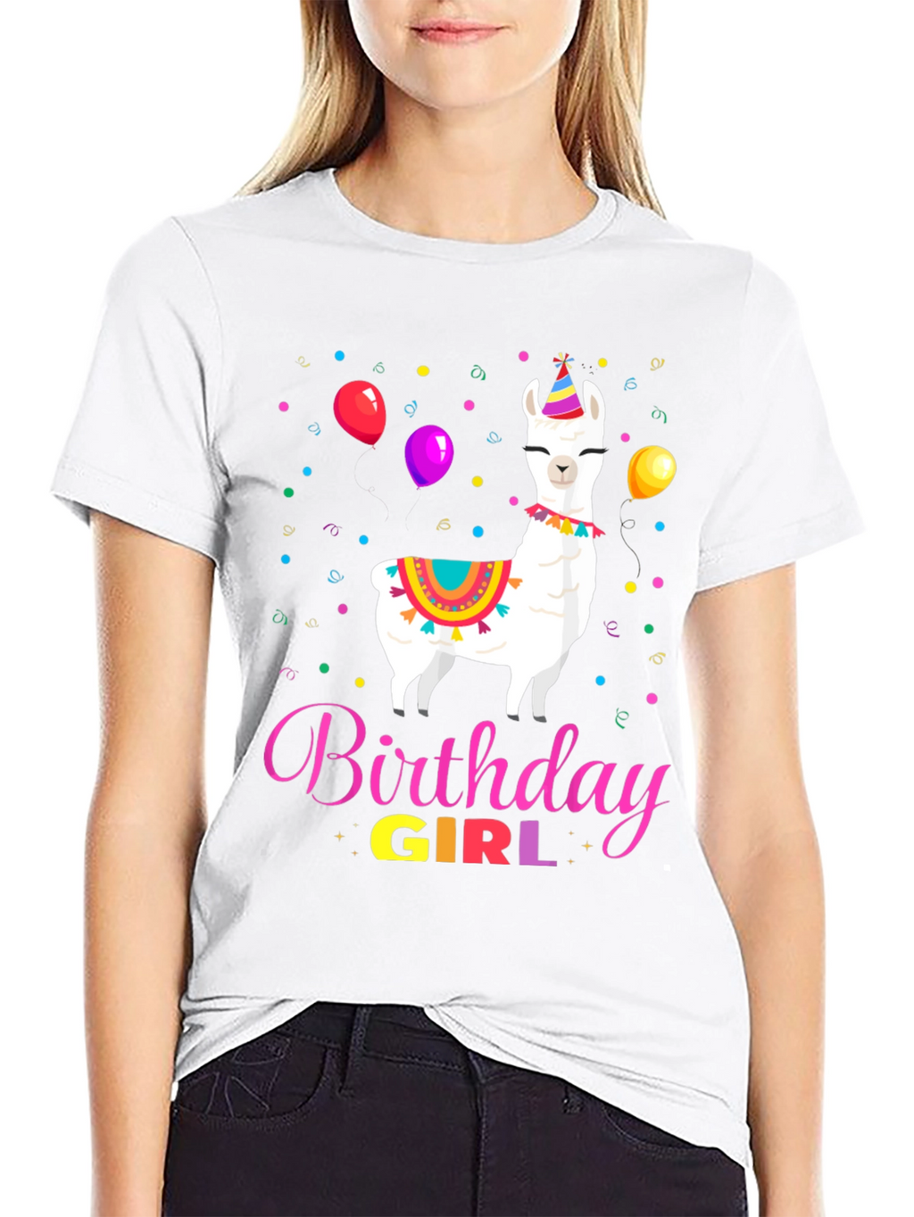 Birthday Girl Llama Graphic Tee