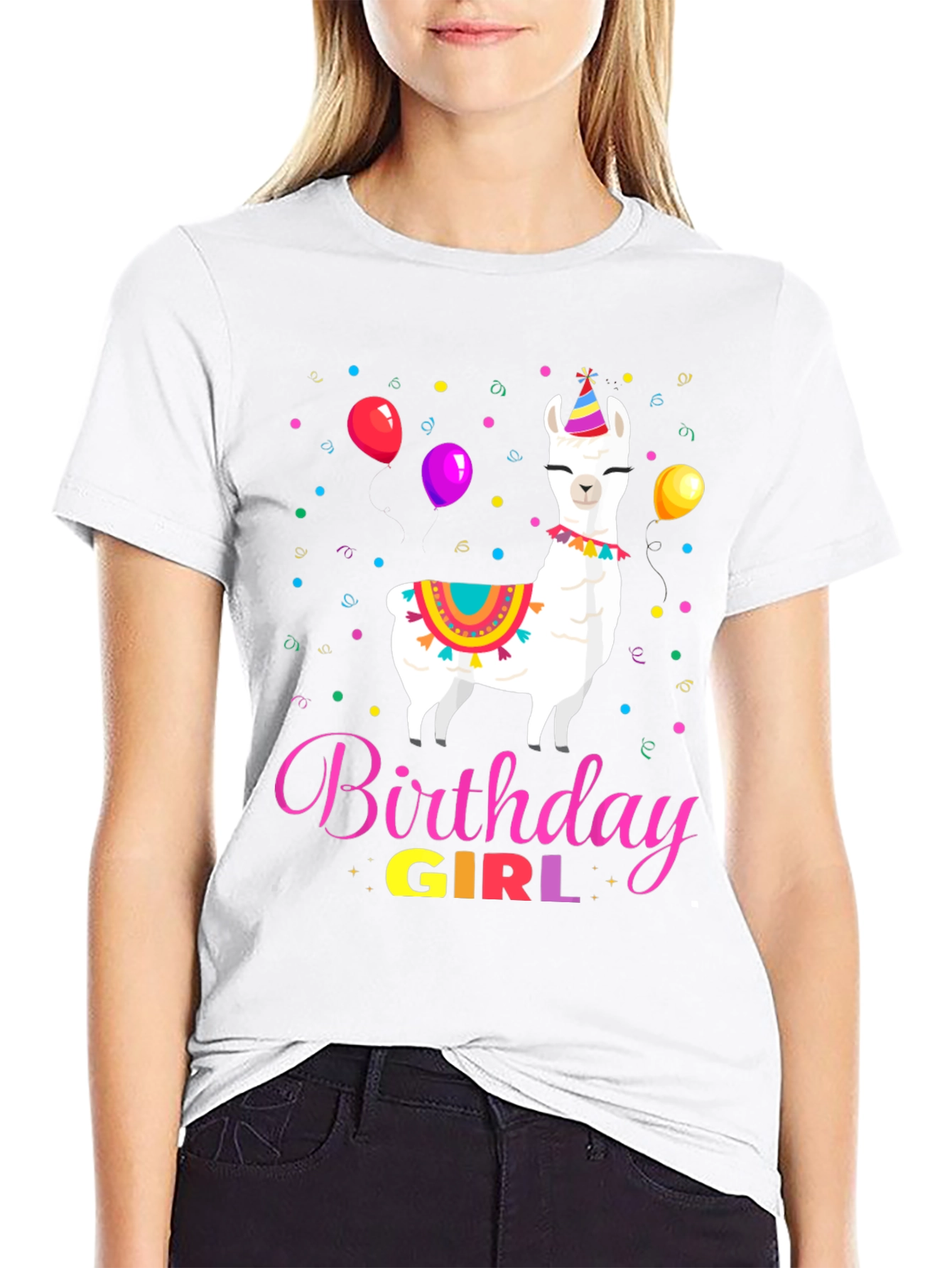 Birthday Girl Llama Graphic Tee