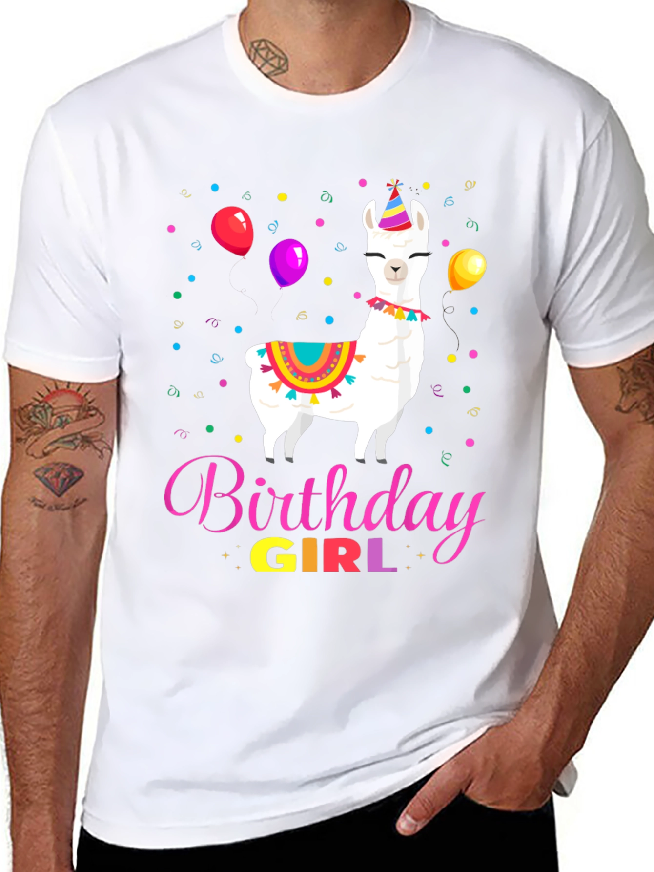 Birthday Girl Llama Graphic Tee