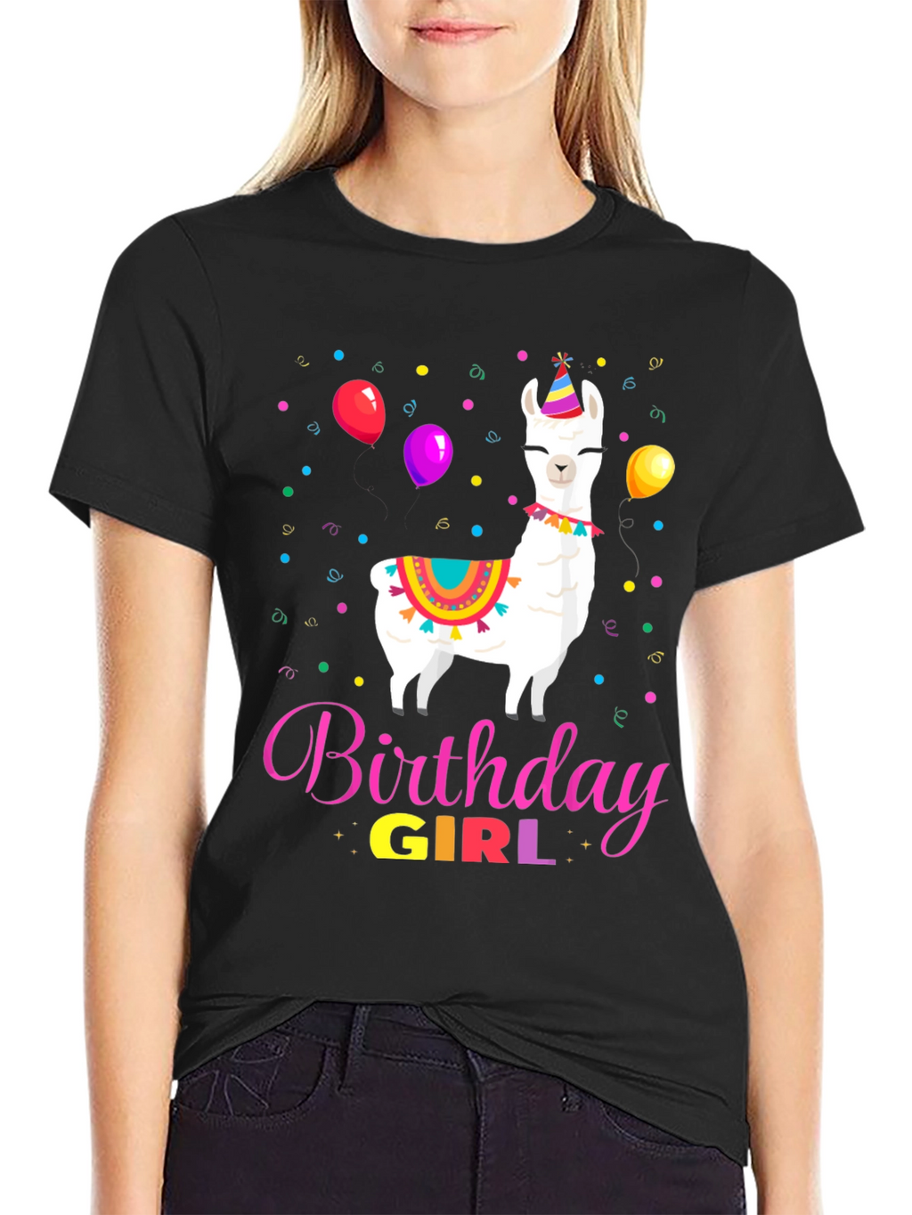 Birthday Girl Llama Graphic Tee
