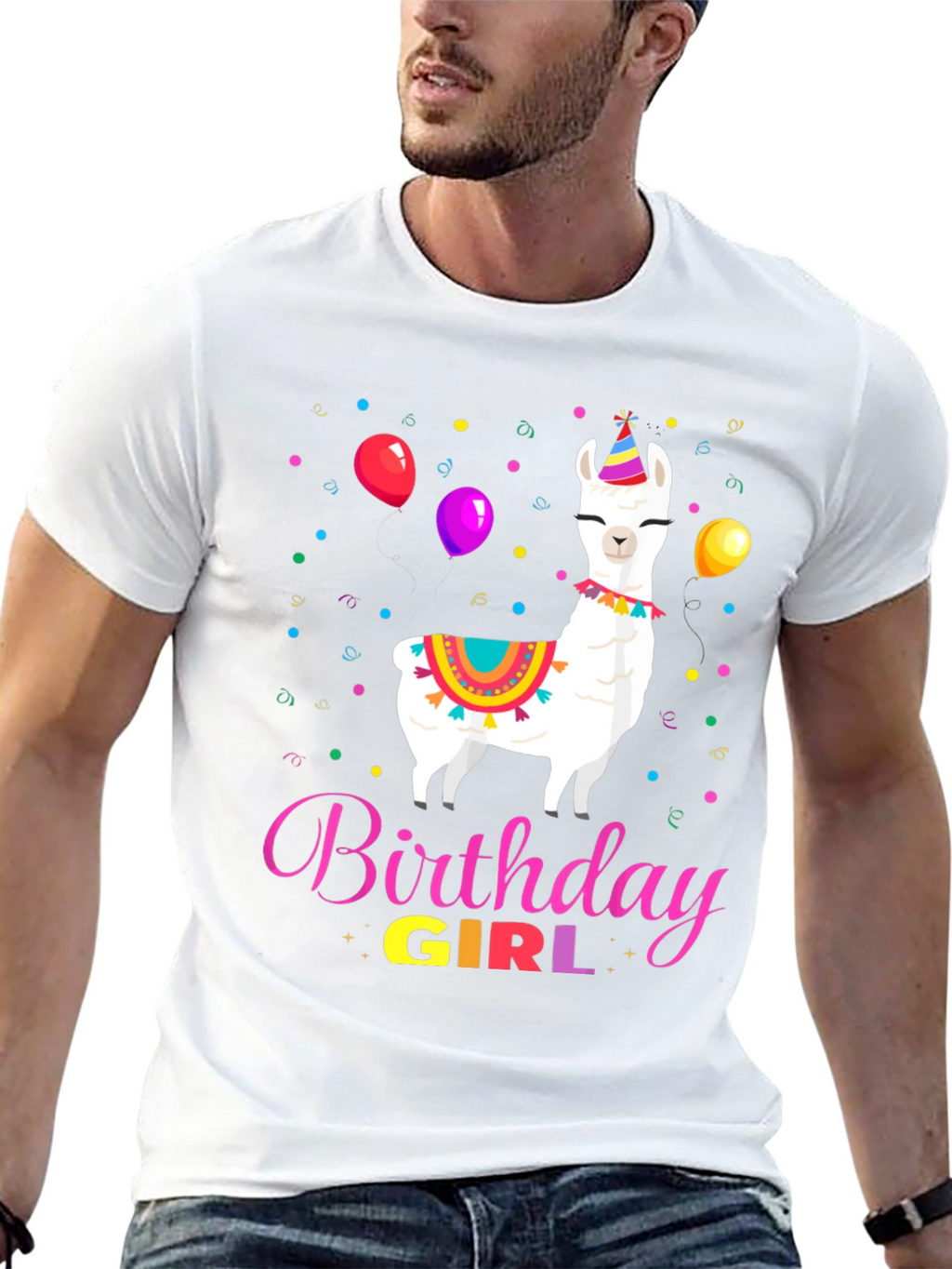 Birthday Girl Llama Graphic Tee