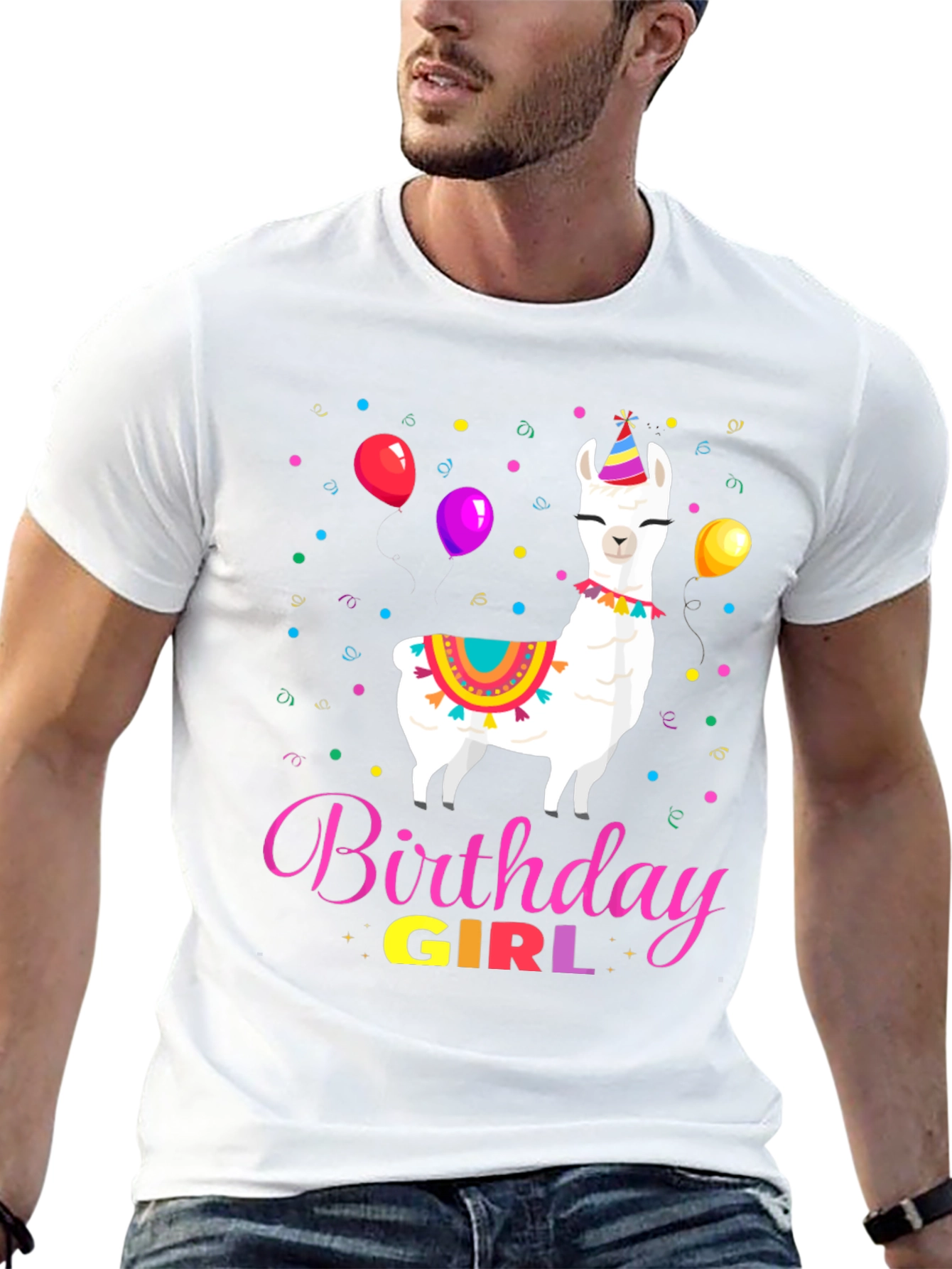Birthday Girl Llama Graphic Tee