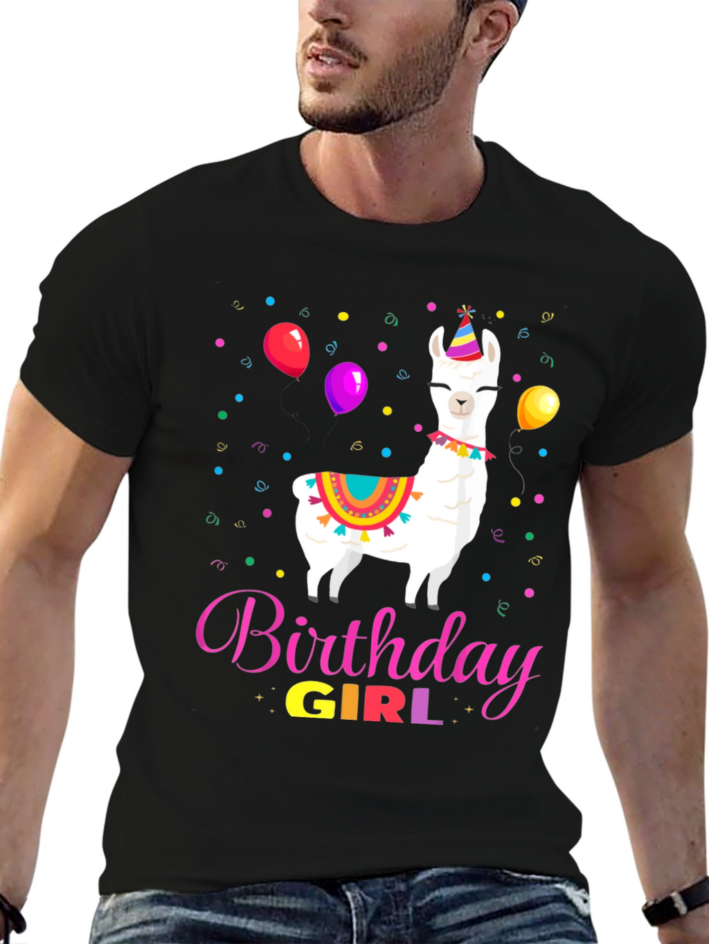 Birthday Girl Llama Graphic Tee