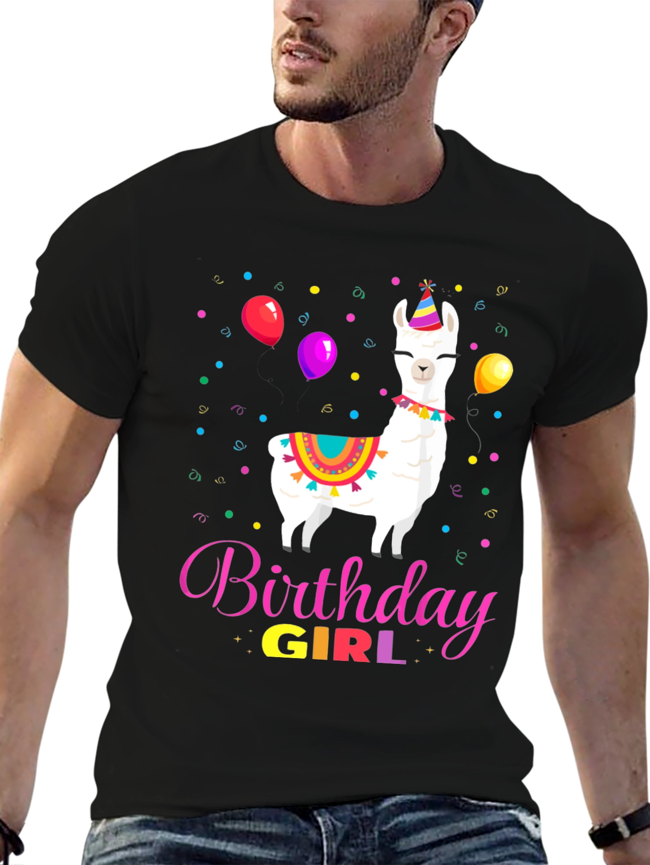 Birthday Girl Llama Graphic Tee