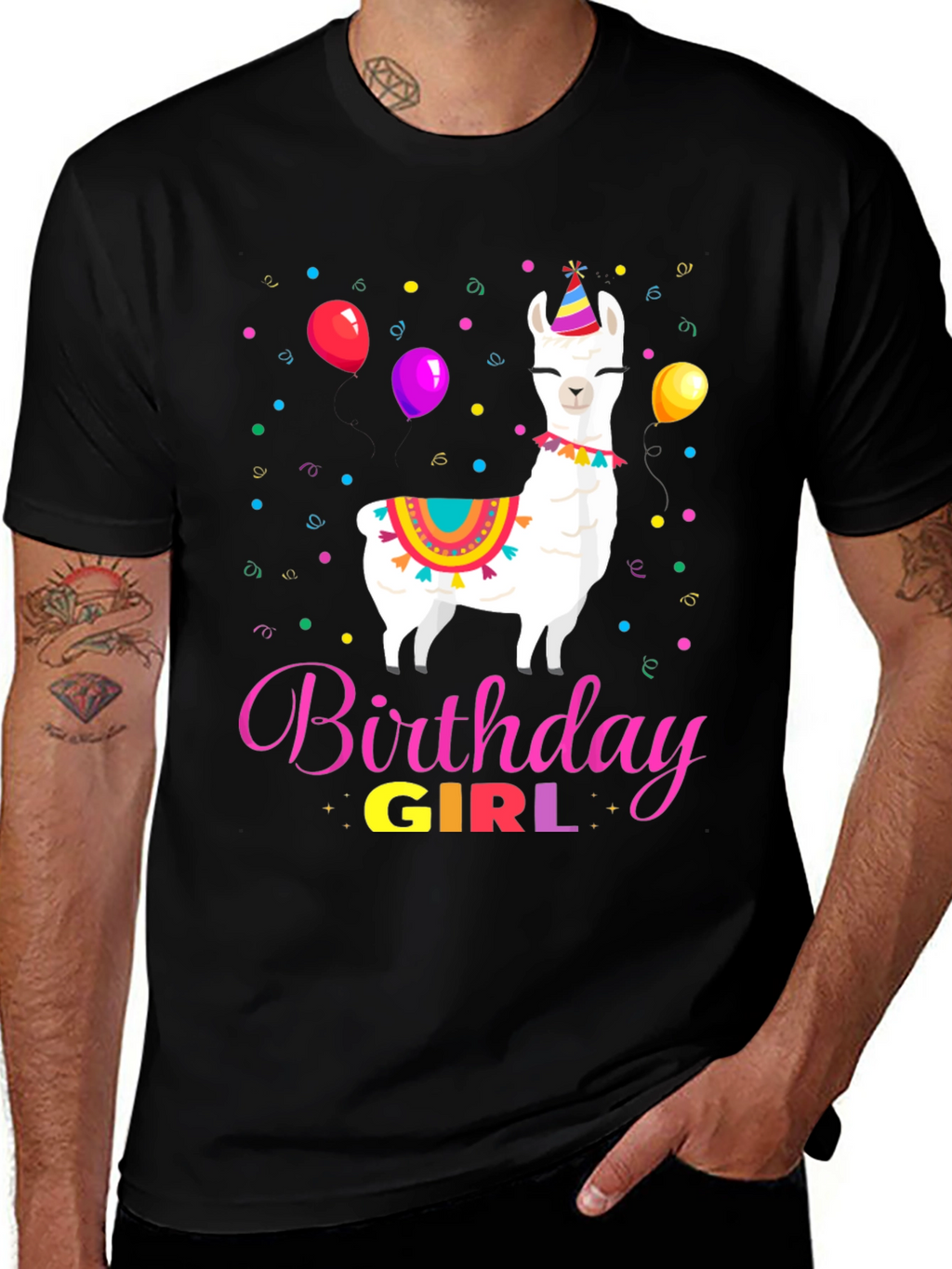 Birthday Girl Llama Graphic Tee