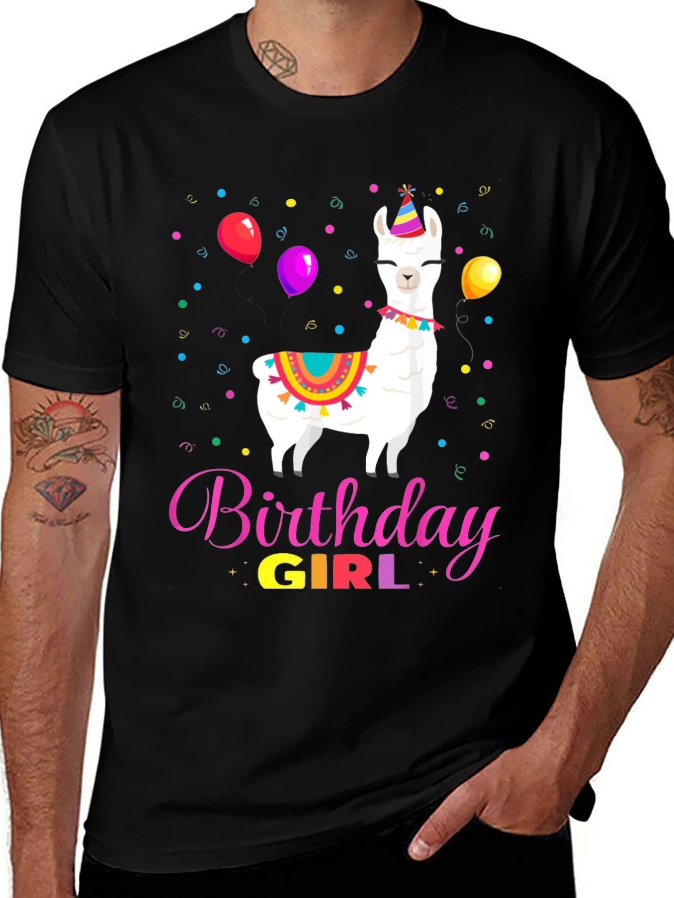 Birthday Girl Llama Graphic Tee