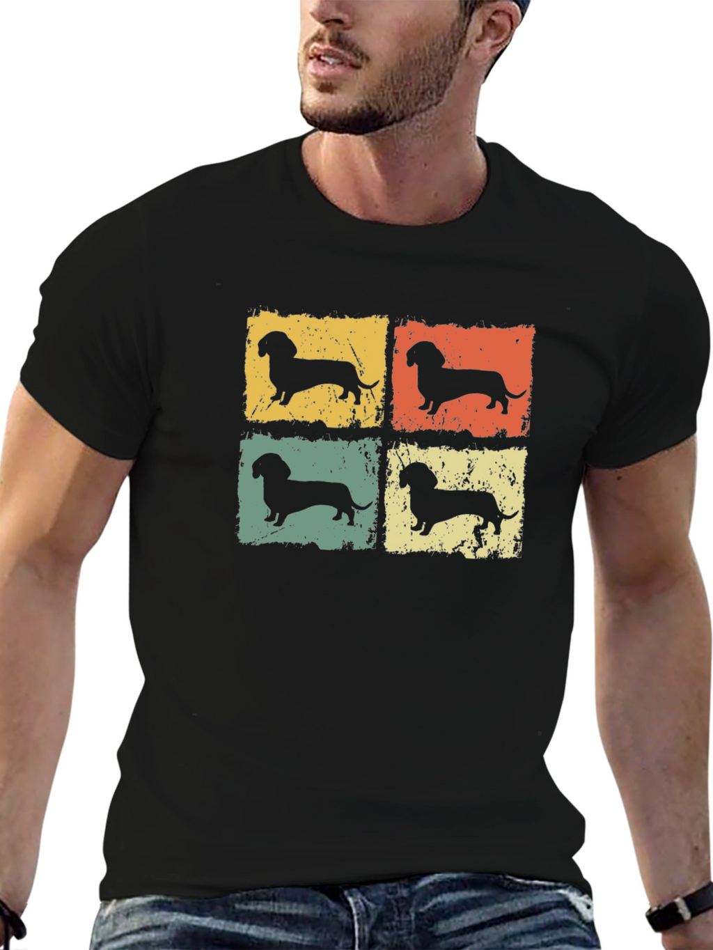 Retro Dachshund Dog Graphic T-Shirt