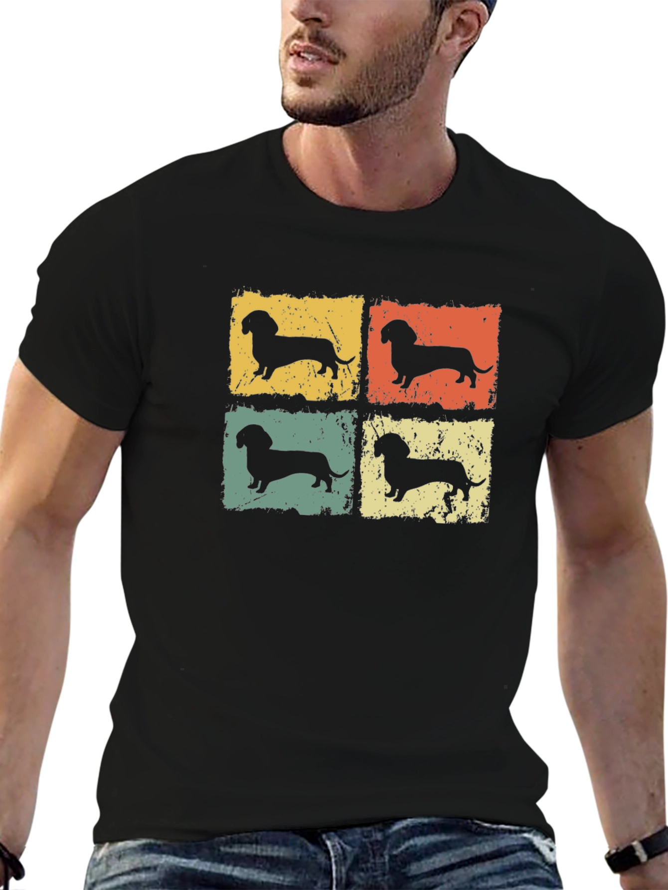 Retro Dachshund Dog Graphic T-Shirt