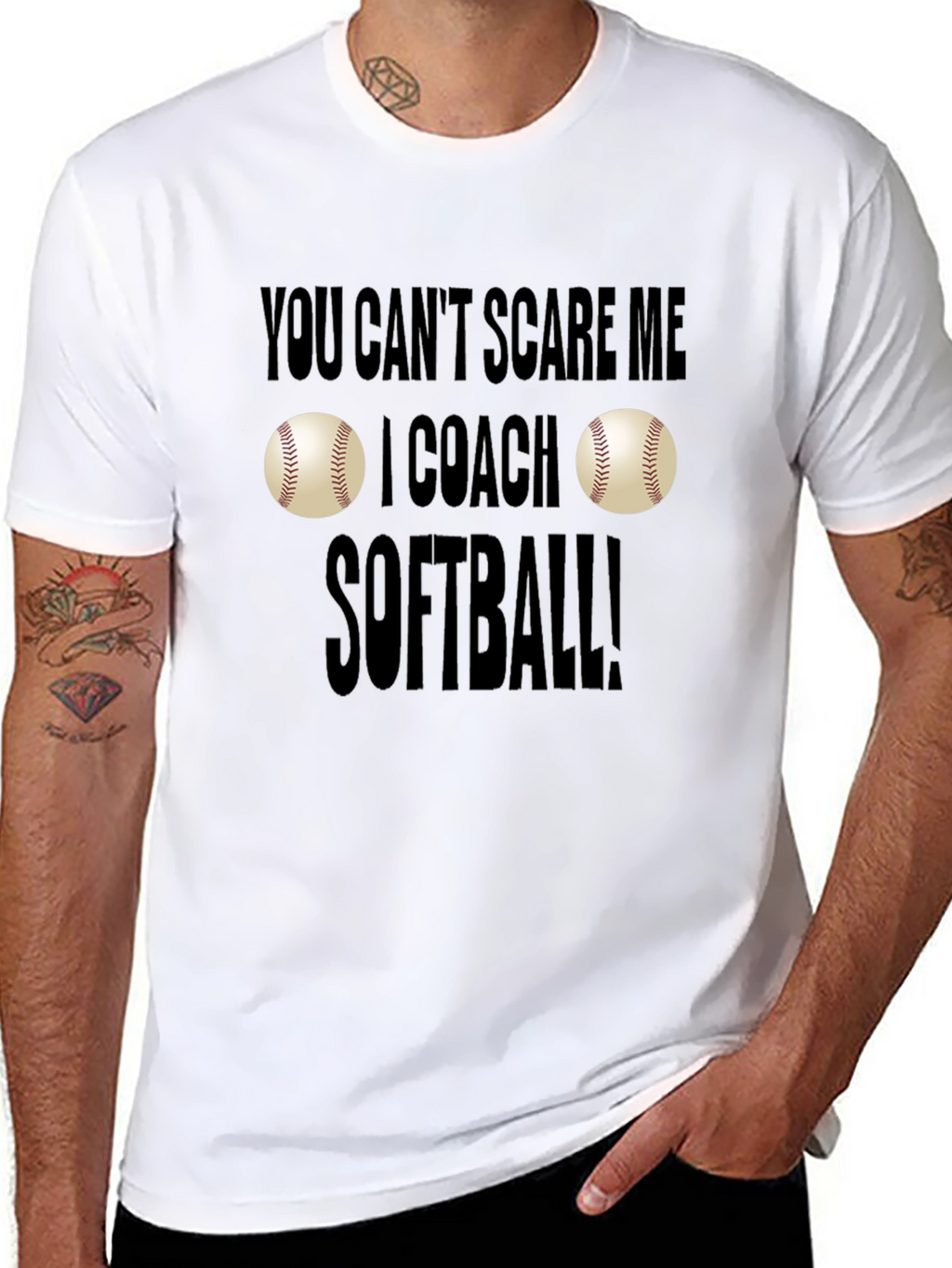 You Cant Scare Me I Coach Softball T-Shirt
