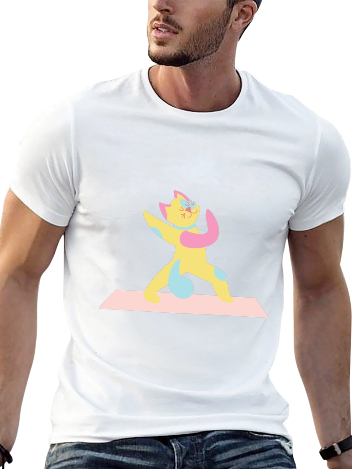 Yoga Cat Black T-Shirt