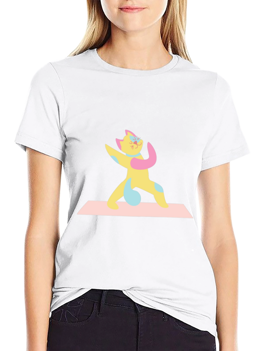 Yoga Cat Black T-Shirt