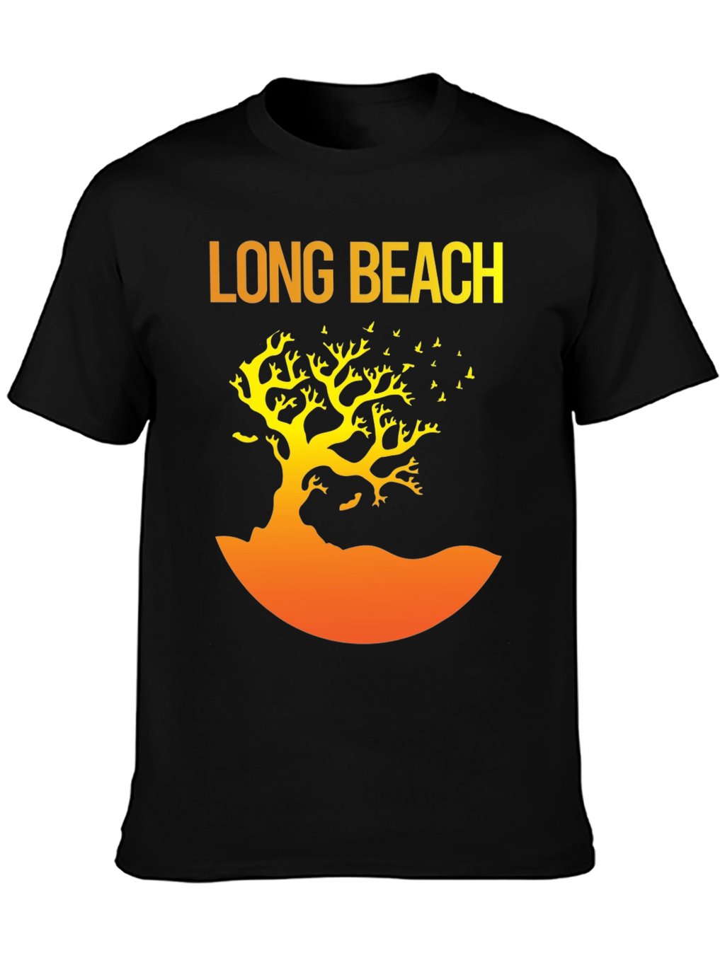 Long Beach Graphic Tee - Tree Silhouette Design