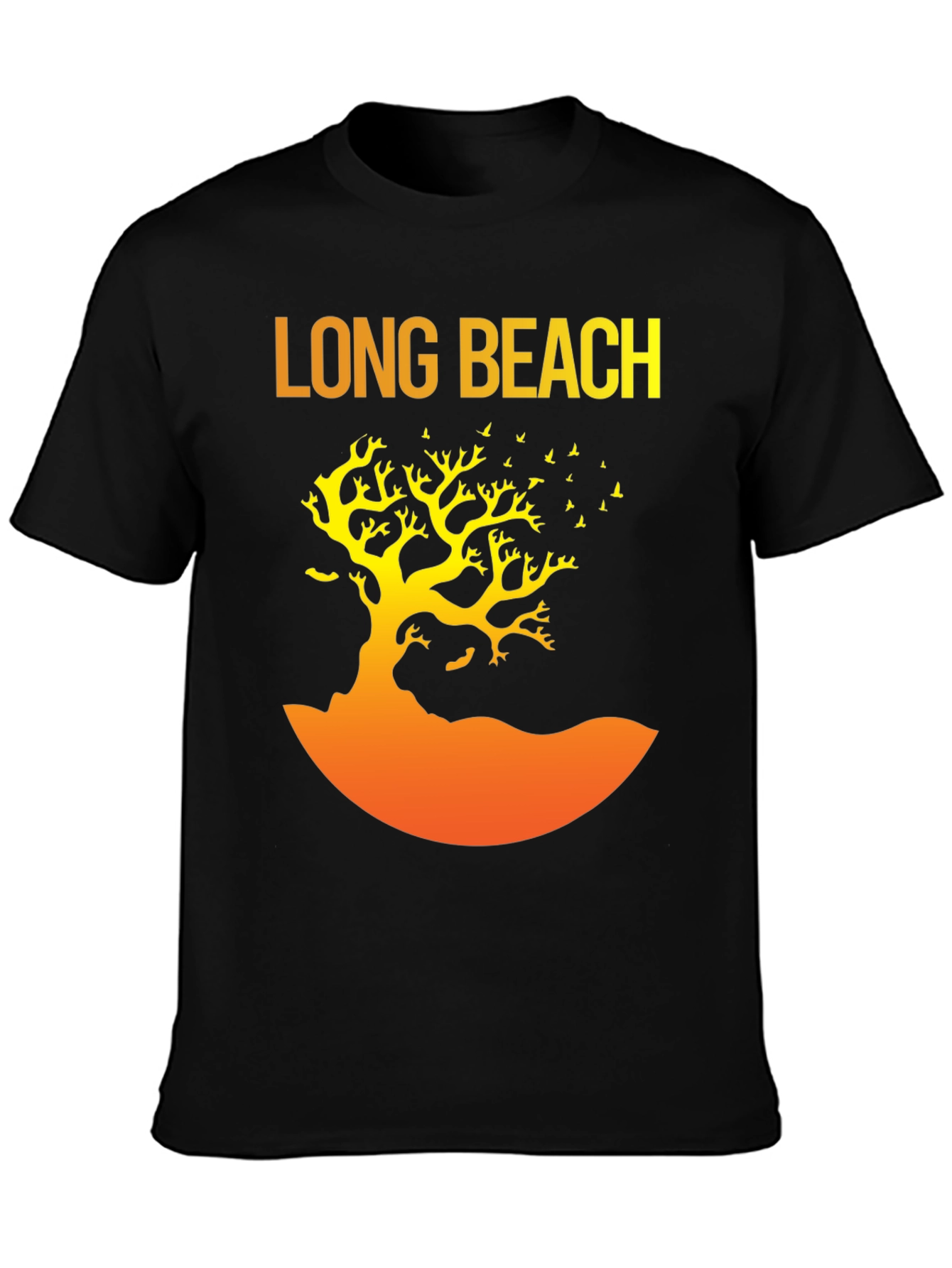 Long Beach Graphic Tee - Tree Silhouette Design