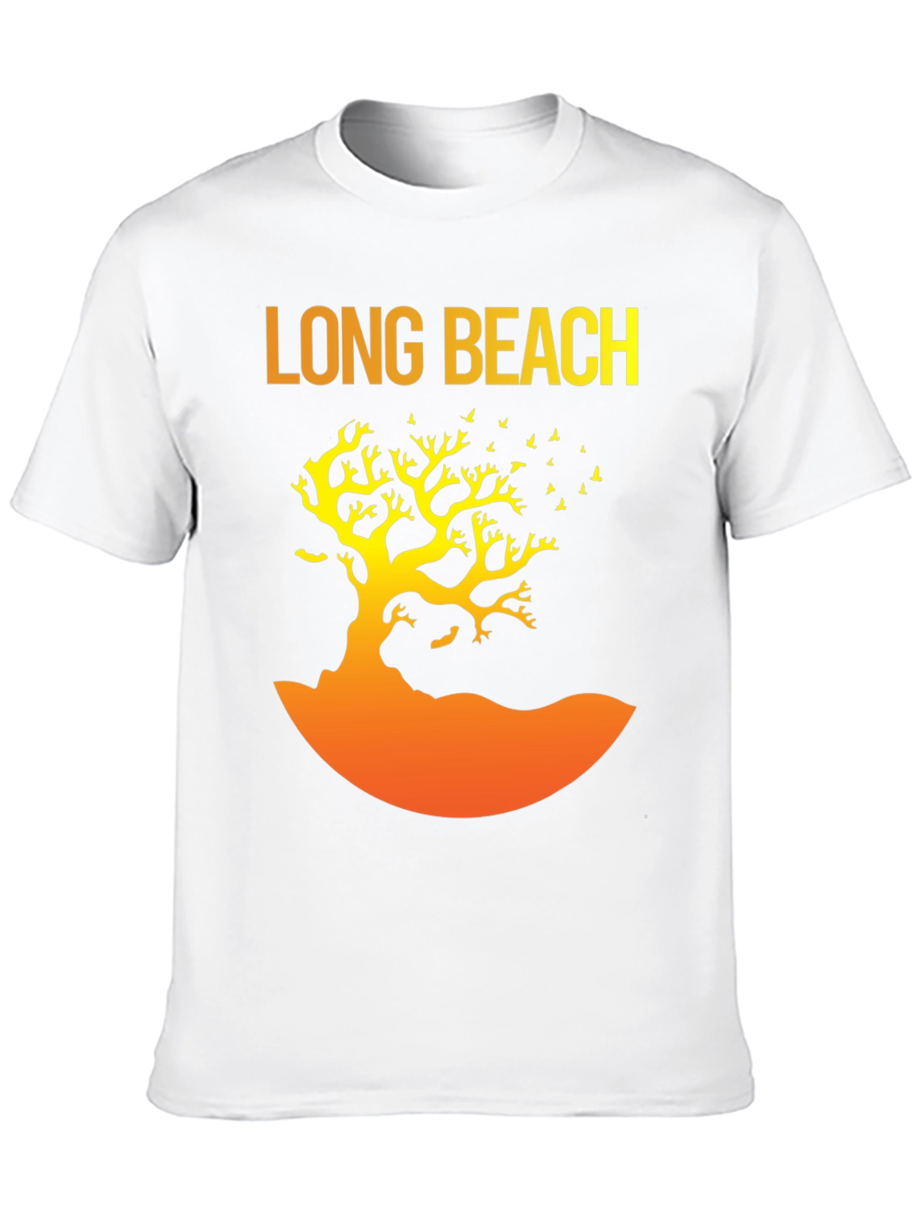 Long Beach Graphic Tee - Tree Silhouette Design