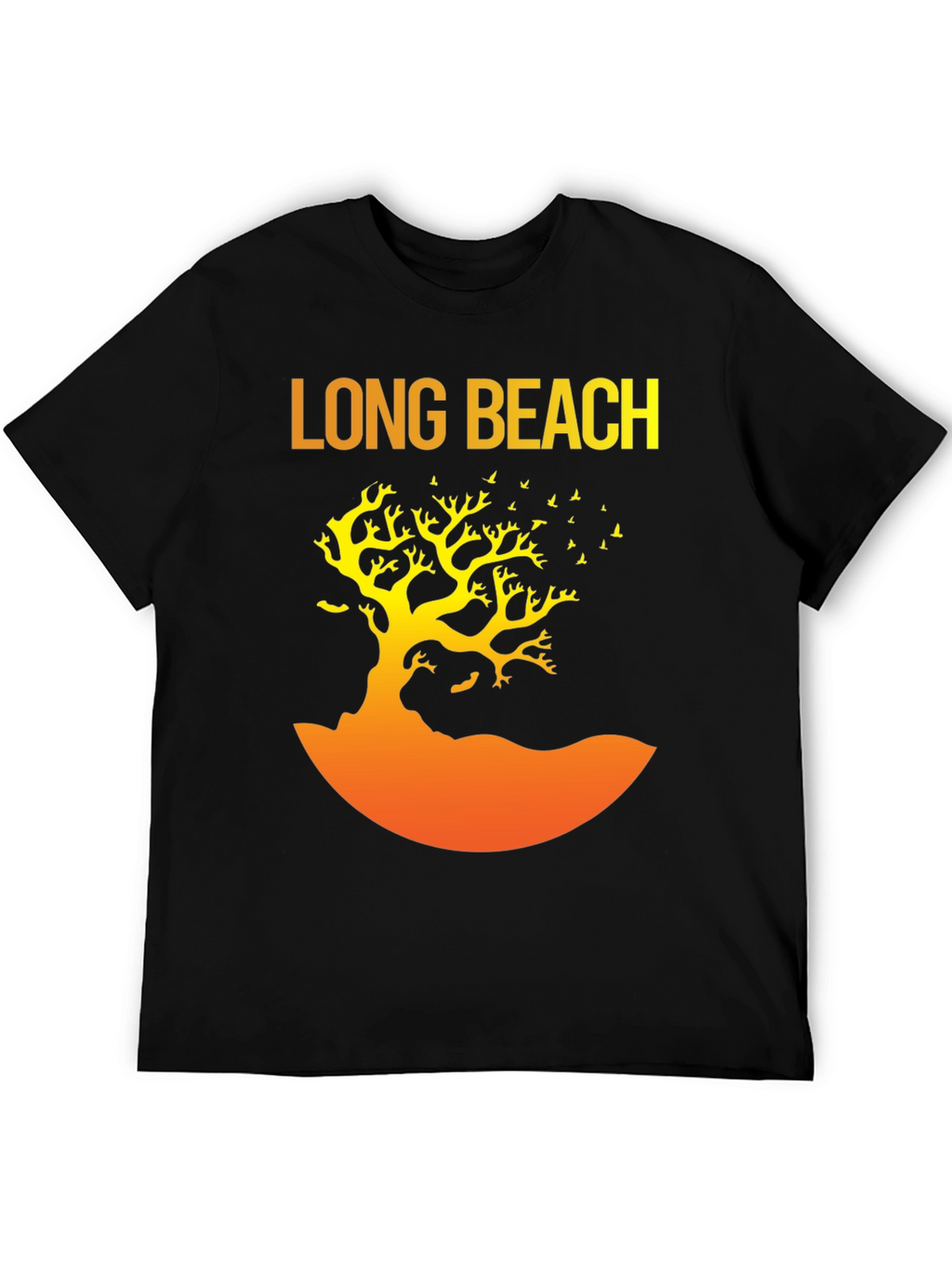 Long Beach Graphic Tee - Tree Silhouette Design