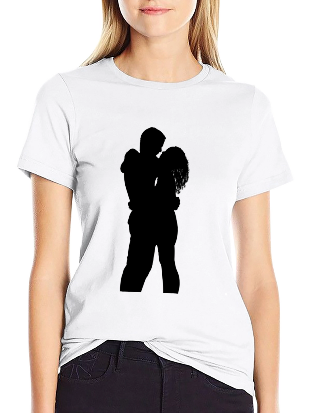 Silhouette Embrace T-Shirt - Romantic Design