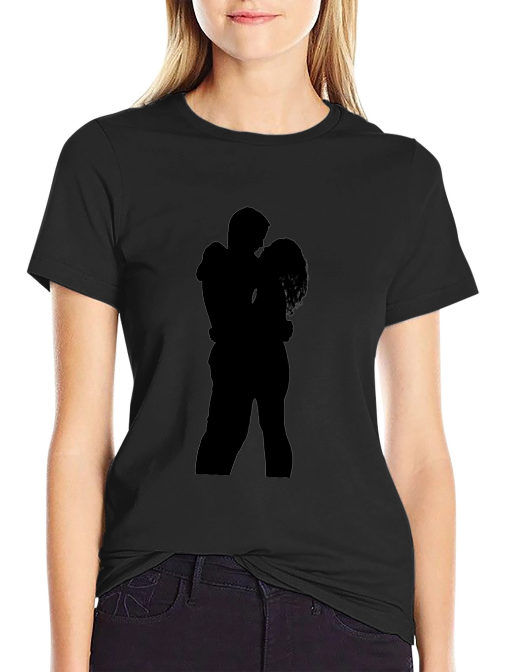 Silhouette Embrace T-Shirt - Romantic Design