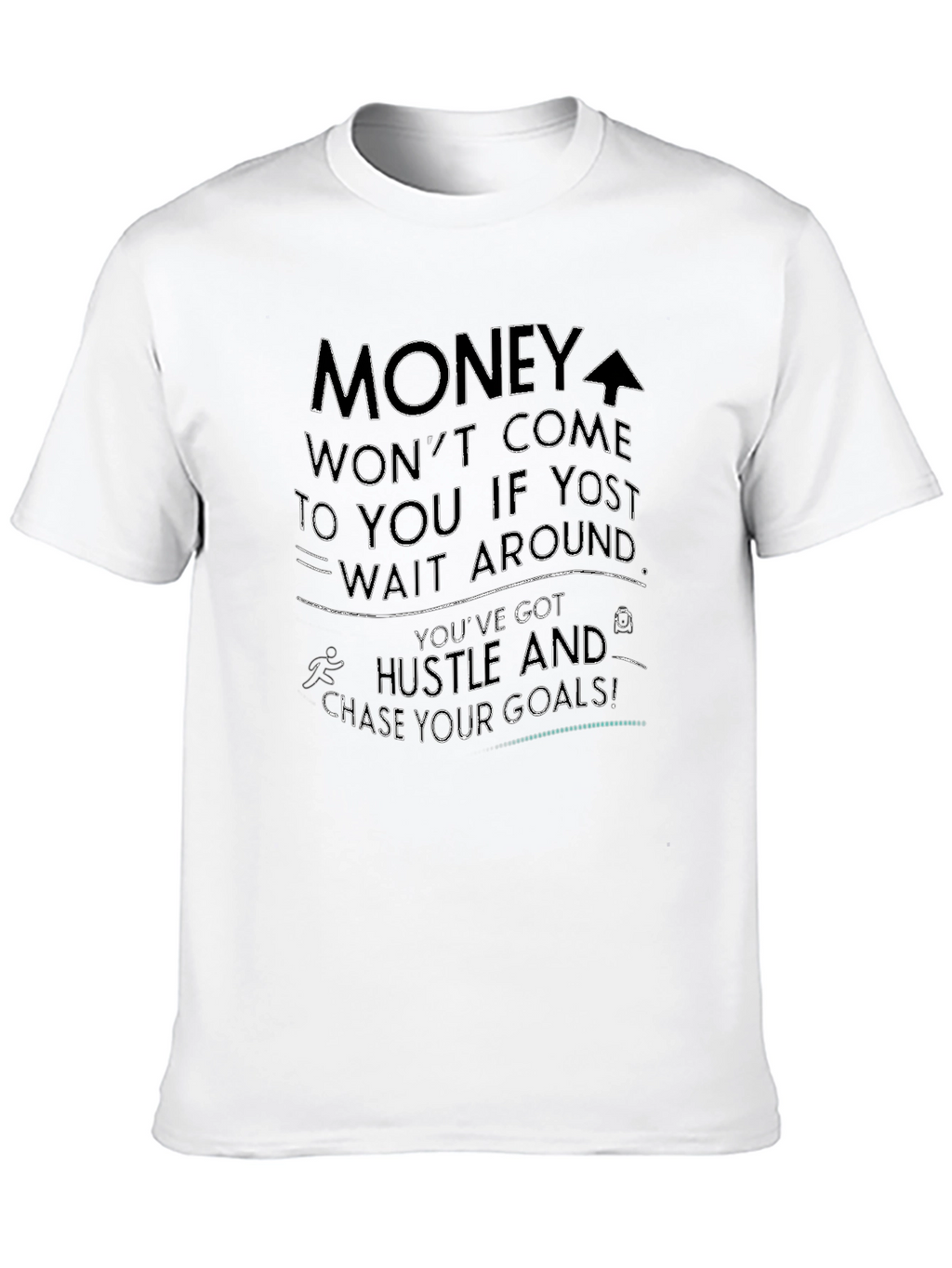 Motivational Black T-Shirt Hustle For Goals