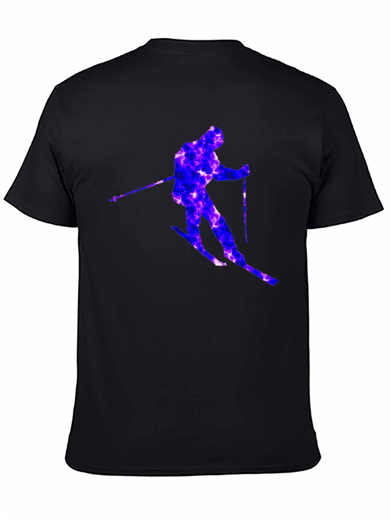 Electric Skier Graphic Tee - Black Cotton Shirt