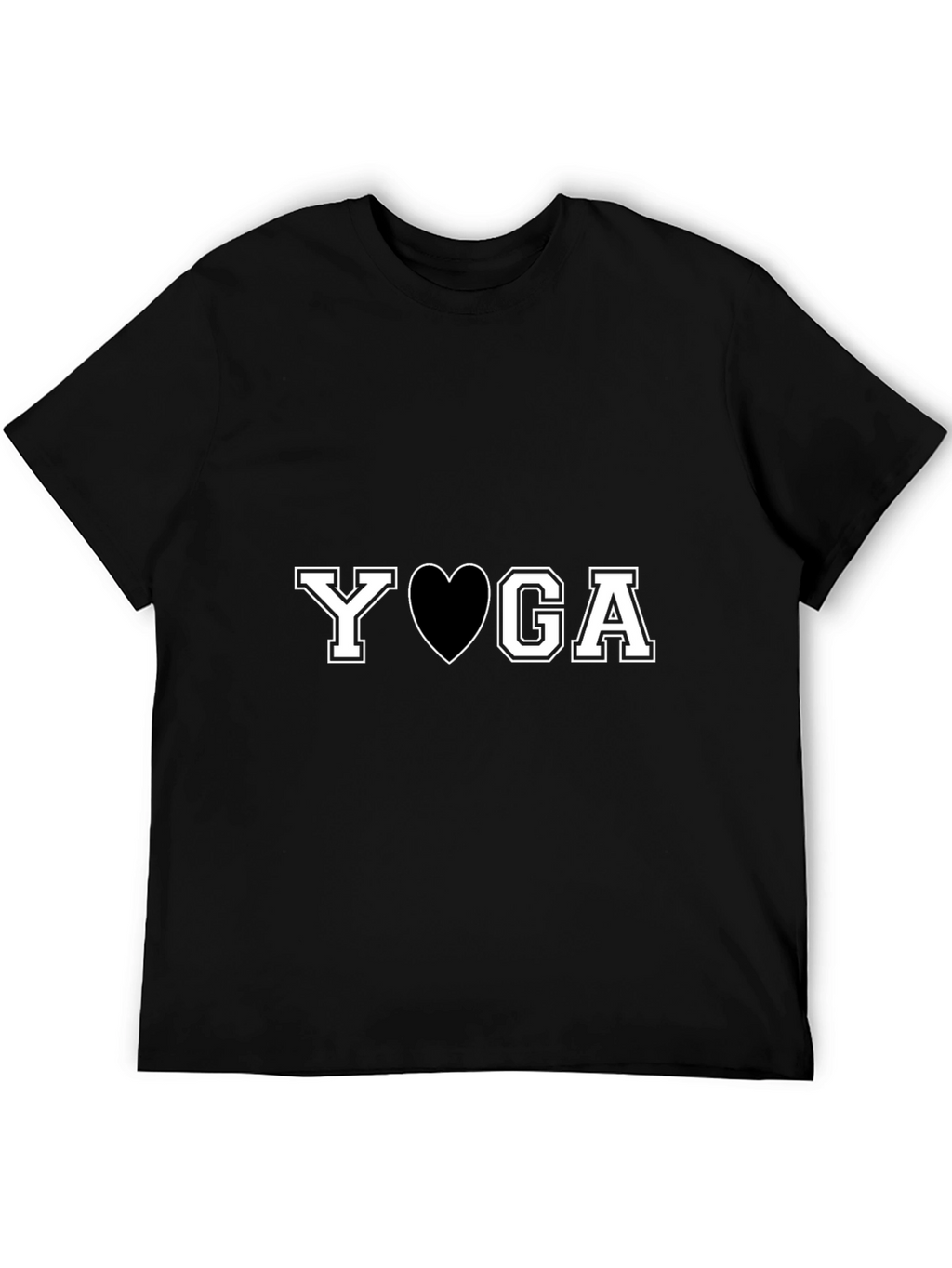 Yoga Heart Graphic T-Shirt - Black