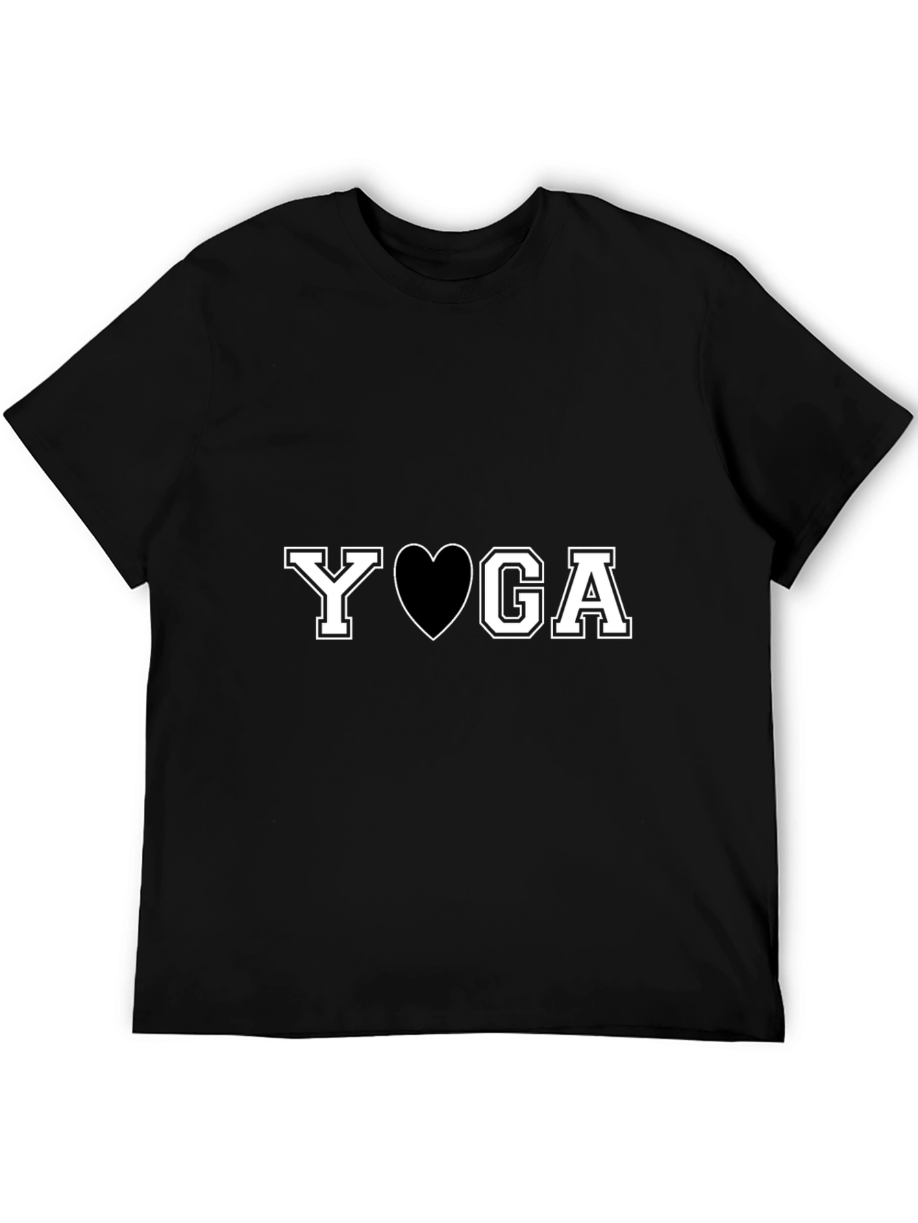 Yoga Heart Graphic T-Shirt - Black