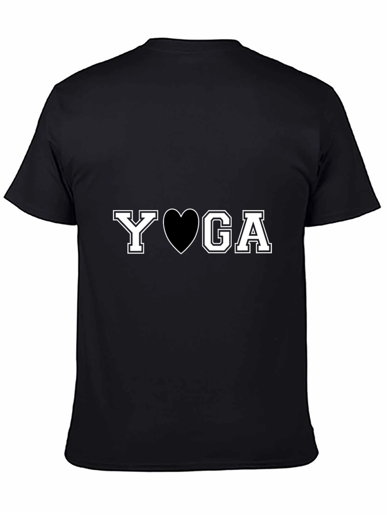 Yoga Heart Graphic T-Shirt - Black