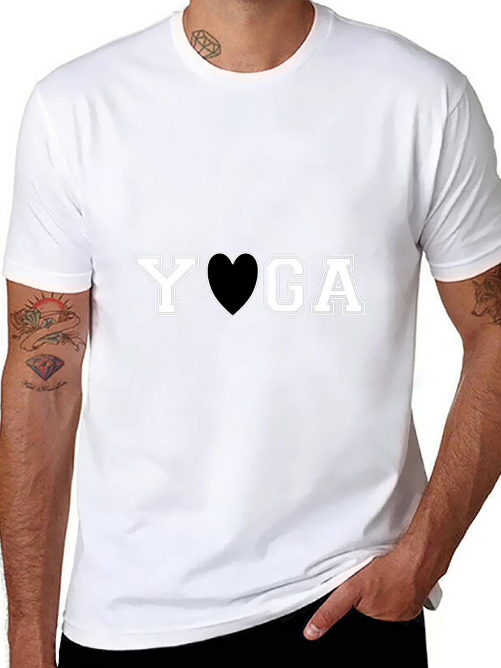Yoga Heart Graphic T-Shirt - Black