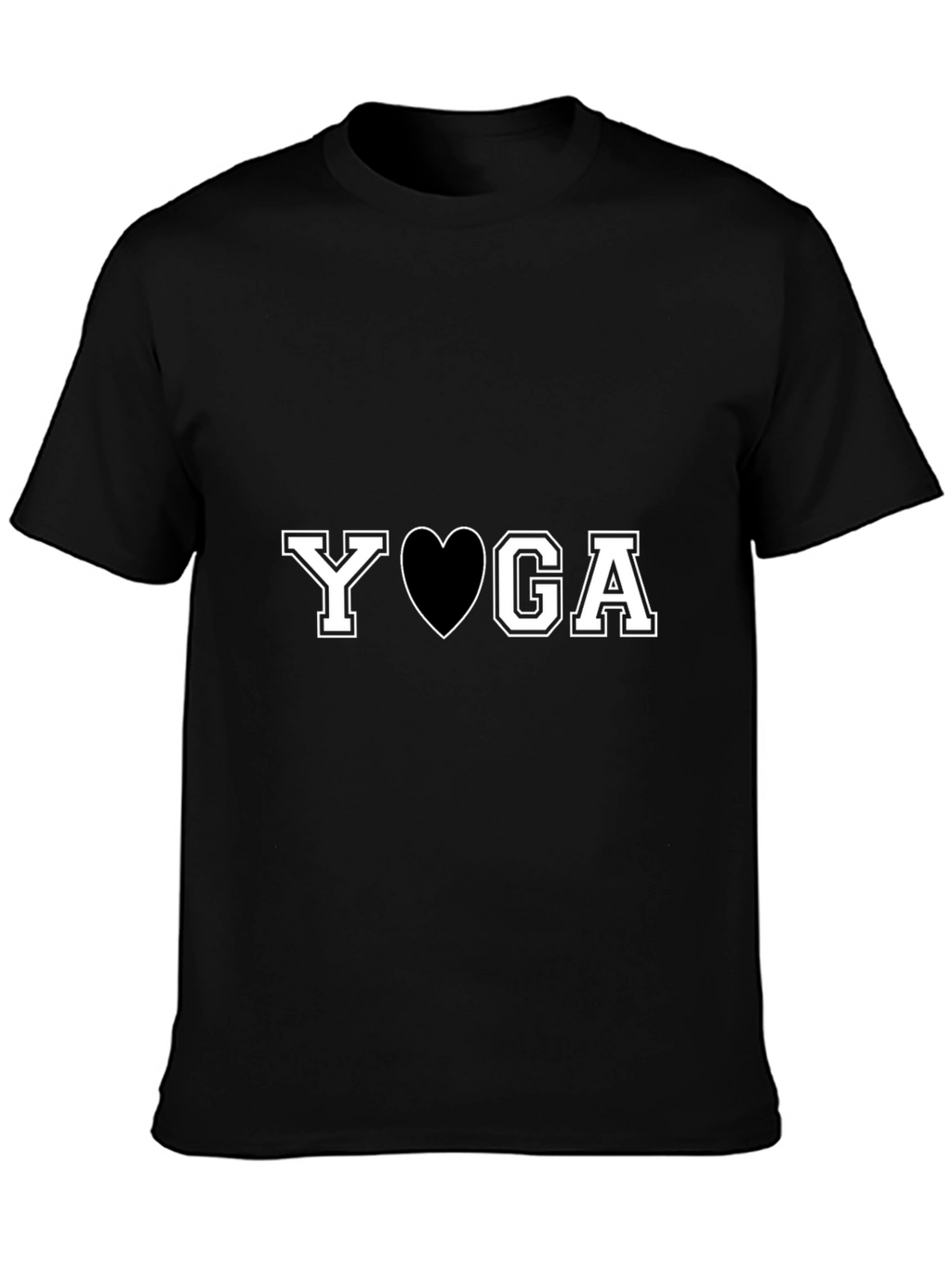 Yoga Heart Graphic T-Shirt - Black