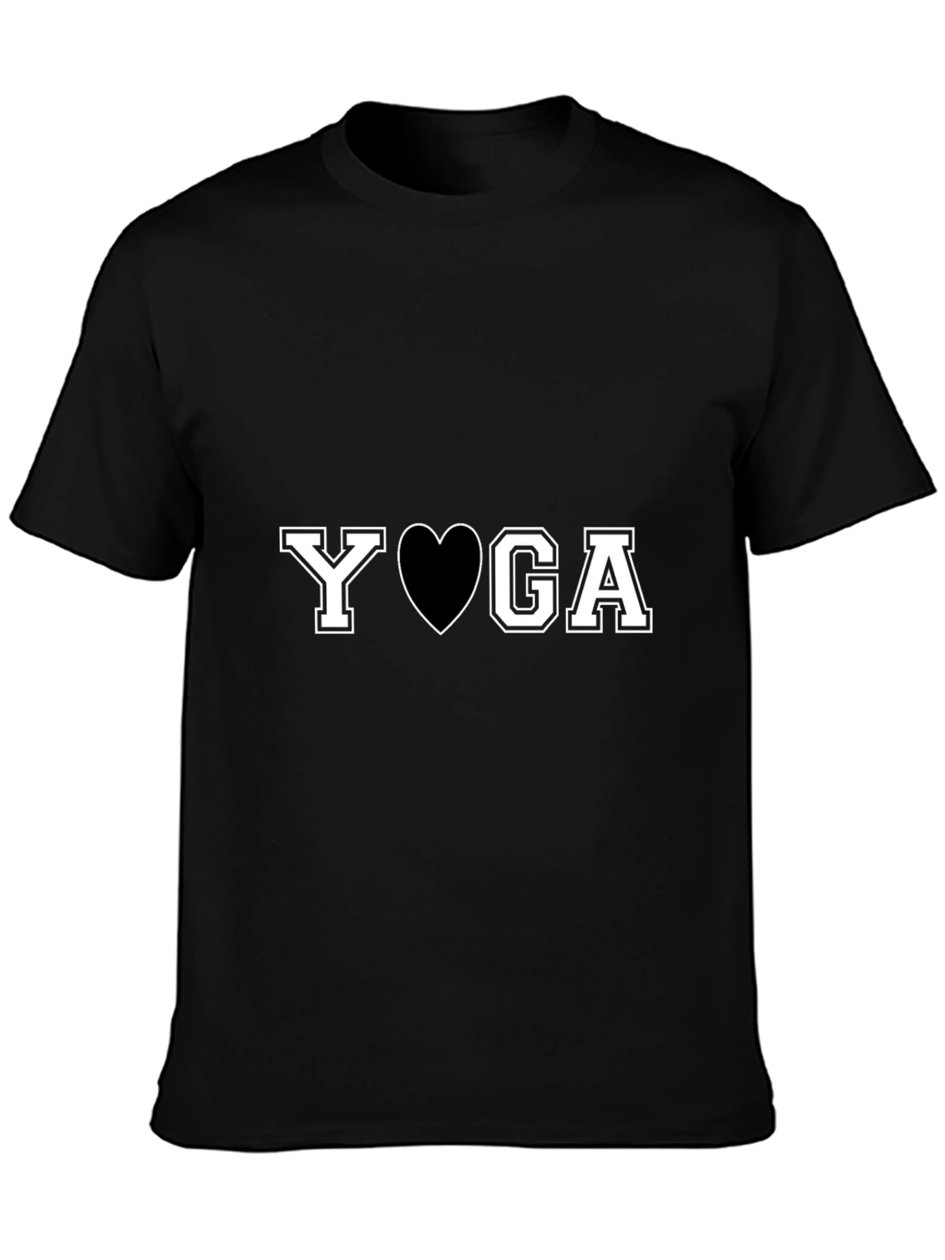 Yoga Heart Graphic T-Shirt - Black