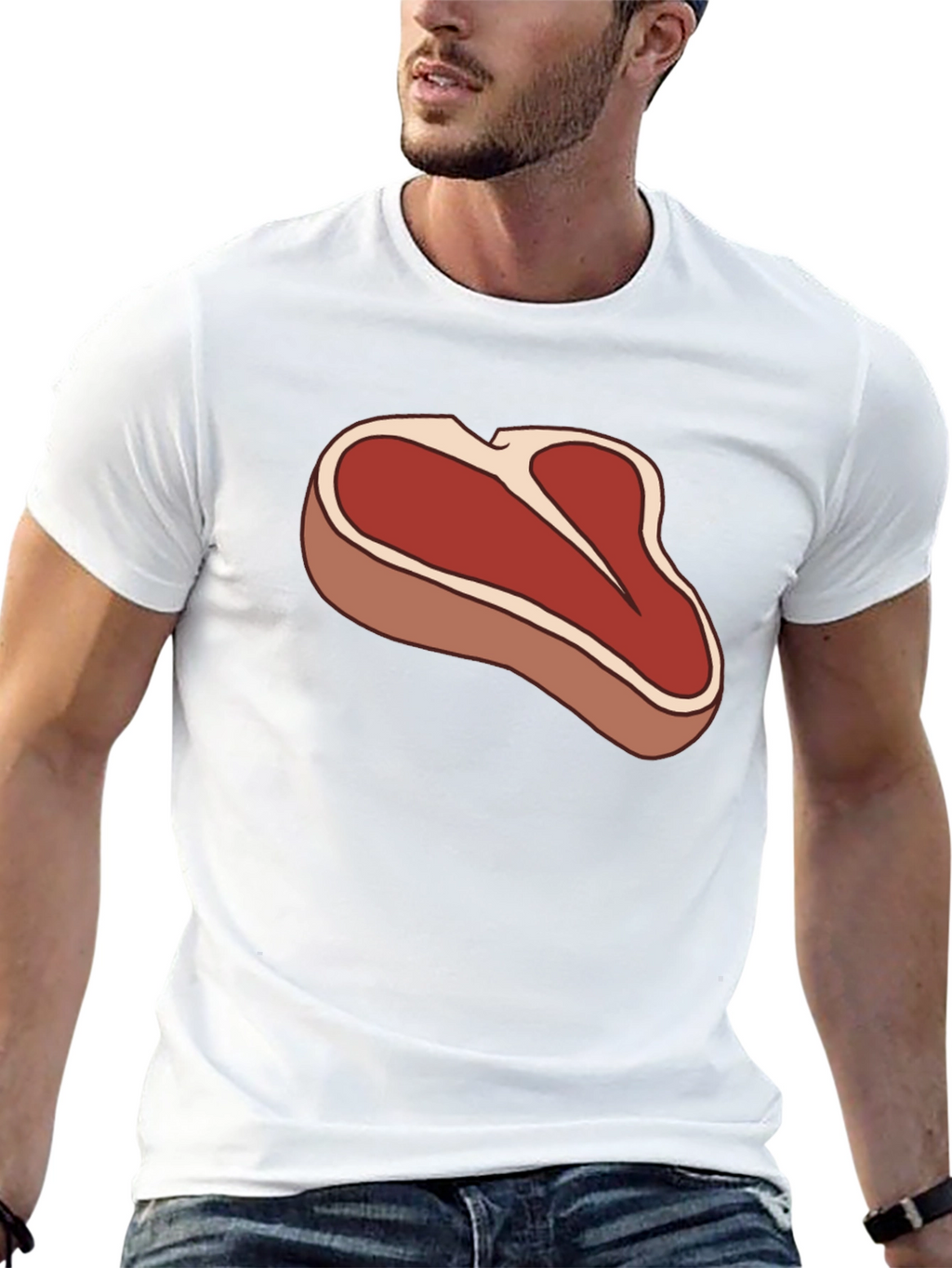 Steak Graphic Black T-Shirt - Funny Meat Lover Tee