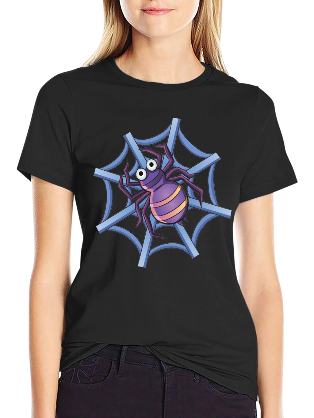 Spider Web T-Shirt - Cartoon Graphic Tee