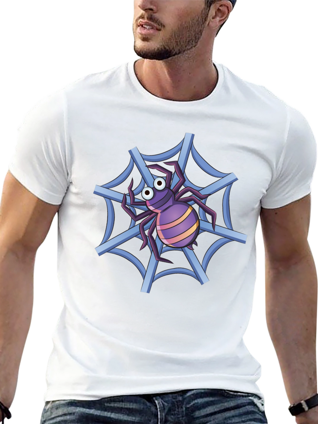 Spider Web T-Shirt - Cartoon Graphic Tee