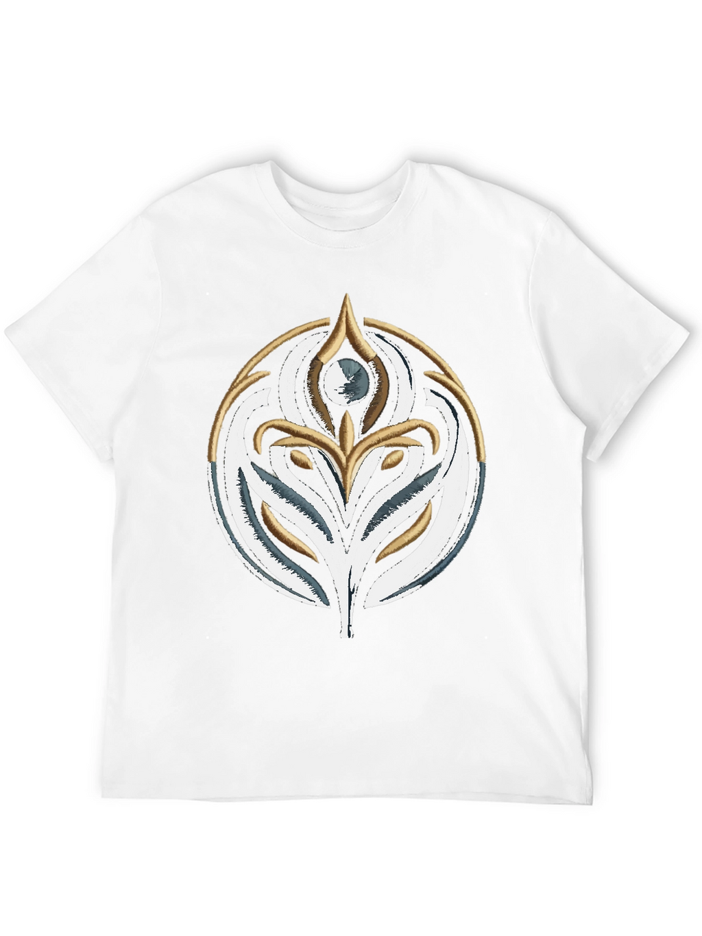 Embroidered Emblem T-Shirt - Stylish Black Cotton Tee