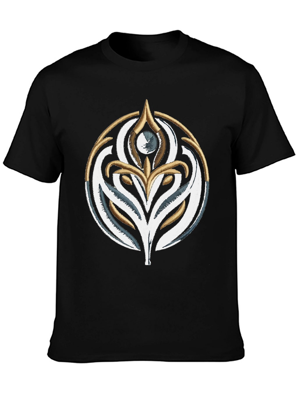 Embroidered Emblem T-Shirt - Stylish Black Cotton Tee