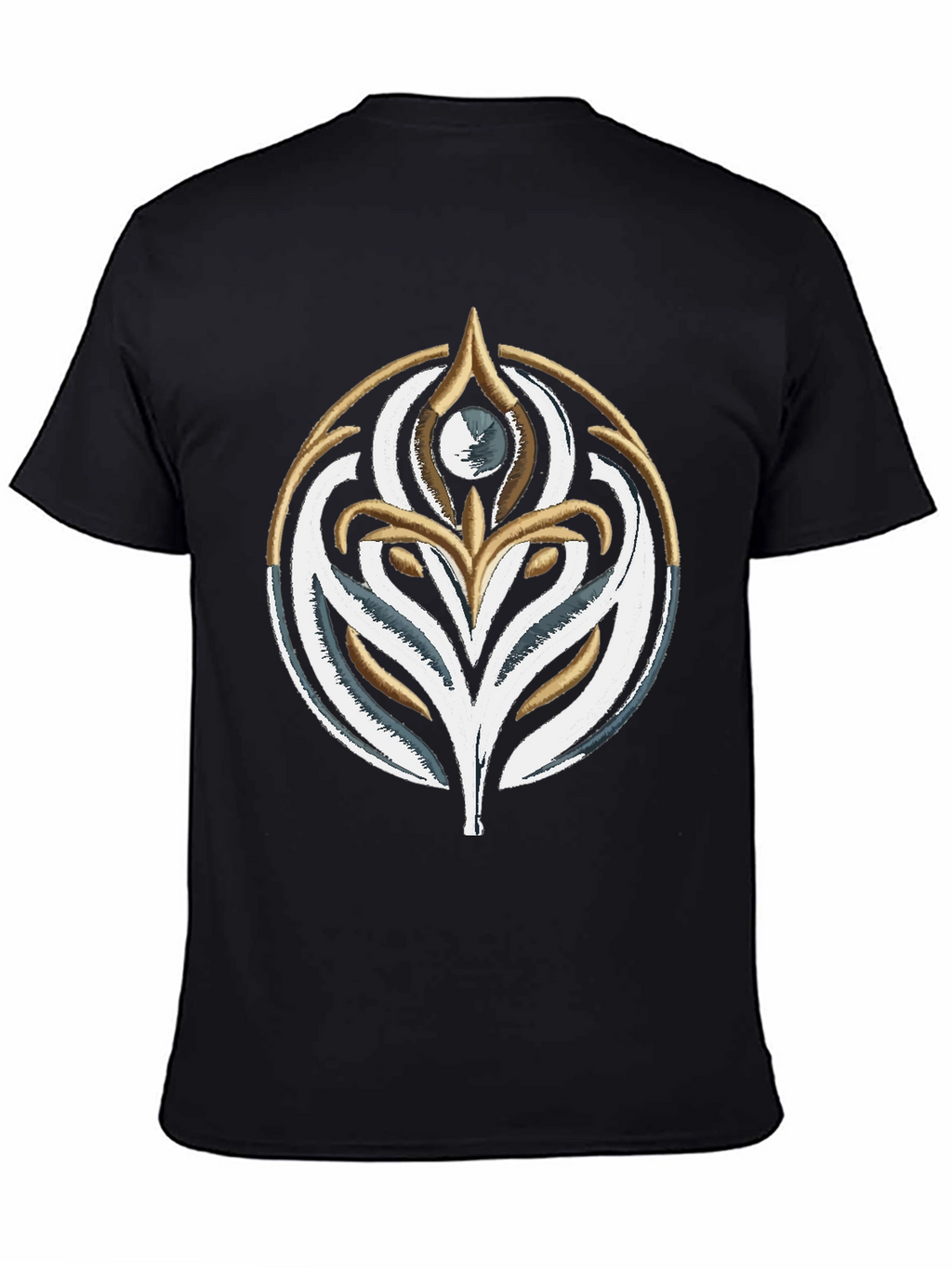 Embroidered Emblem T-Shirt - Stylish Black Cotton Tee