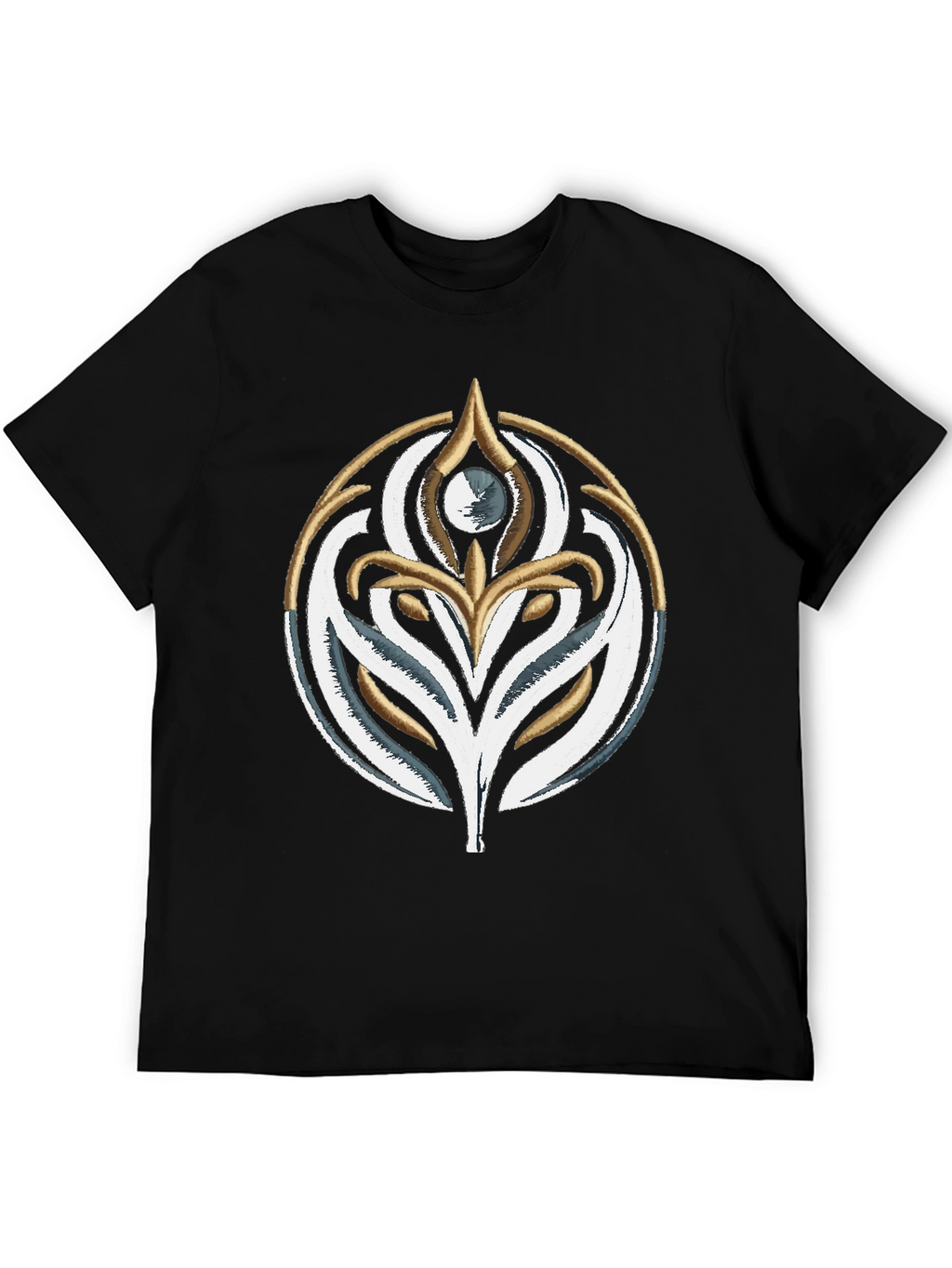 Embroidered Emblem T-Shirt - Stylish Black Cotton Tee