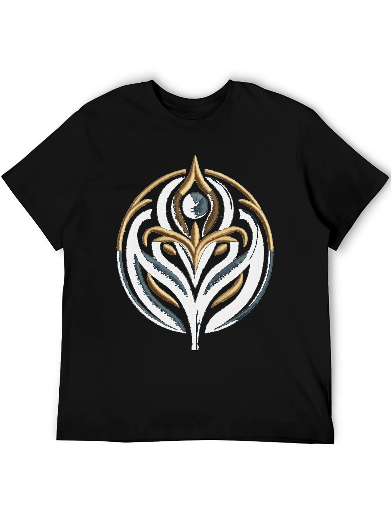 Embroidered Emblem T-Shirt - Stylish Black Cotton Tee