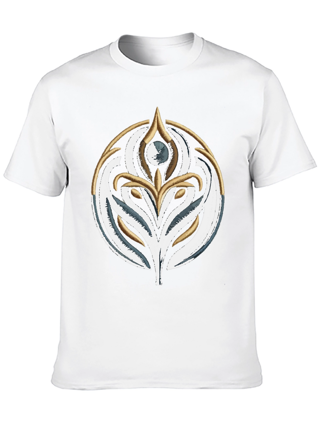 Embroidered Emblem T-Shirt - Stylish Black Cotton Tee