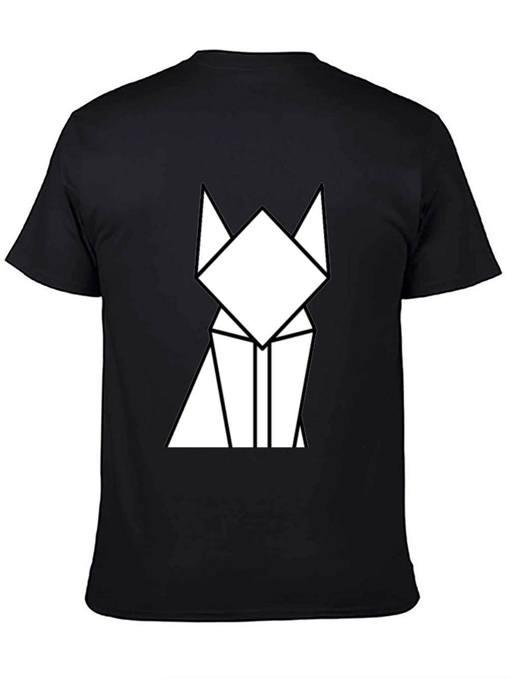 Geometric Cat Graphic Tee - Minimalist Design