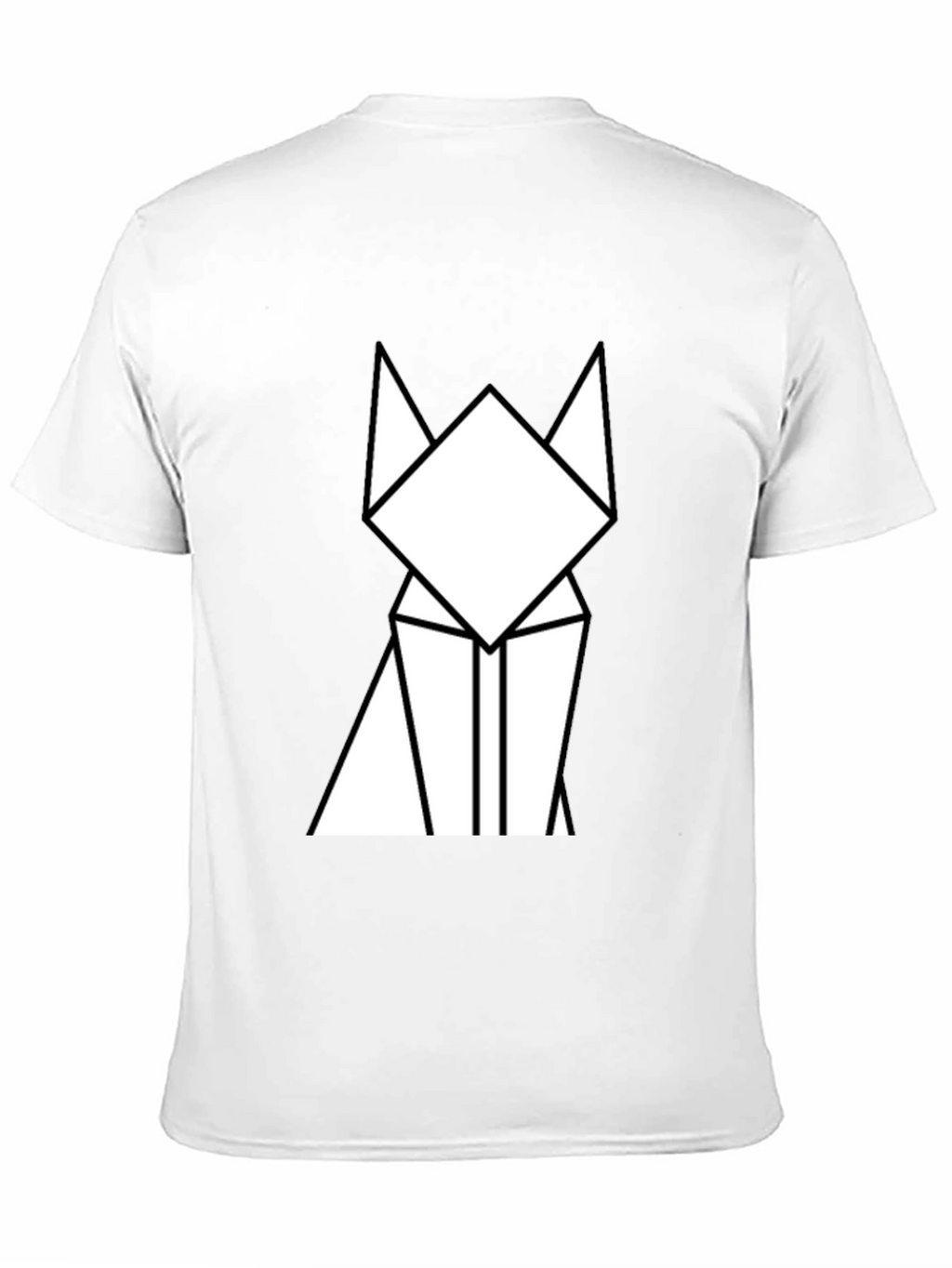 Geometric Cat Graphic Tee - Minimalist Design