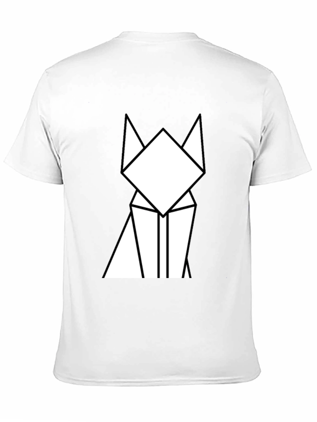 Geometric Cat Graphic Tee - Minimalist Design