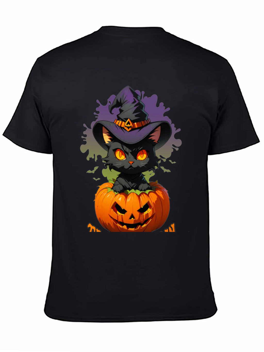 Halloween Cat in Pumpkin T-Shirt