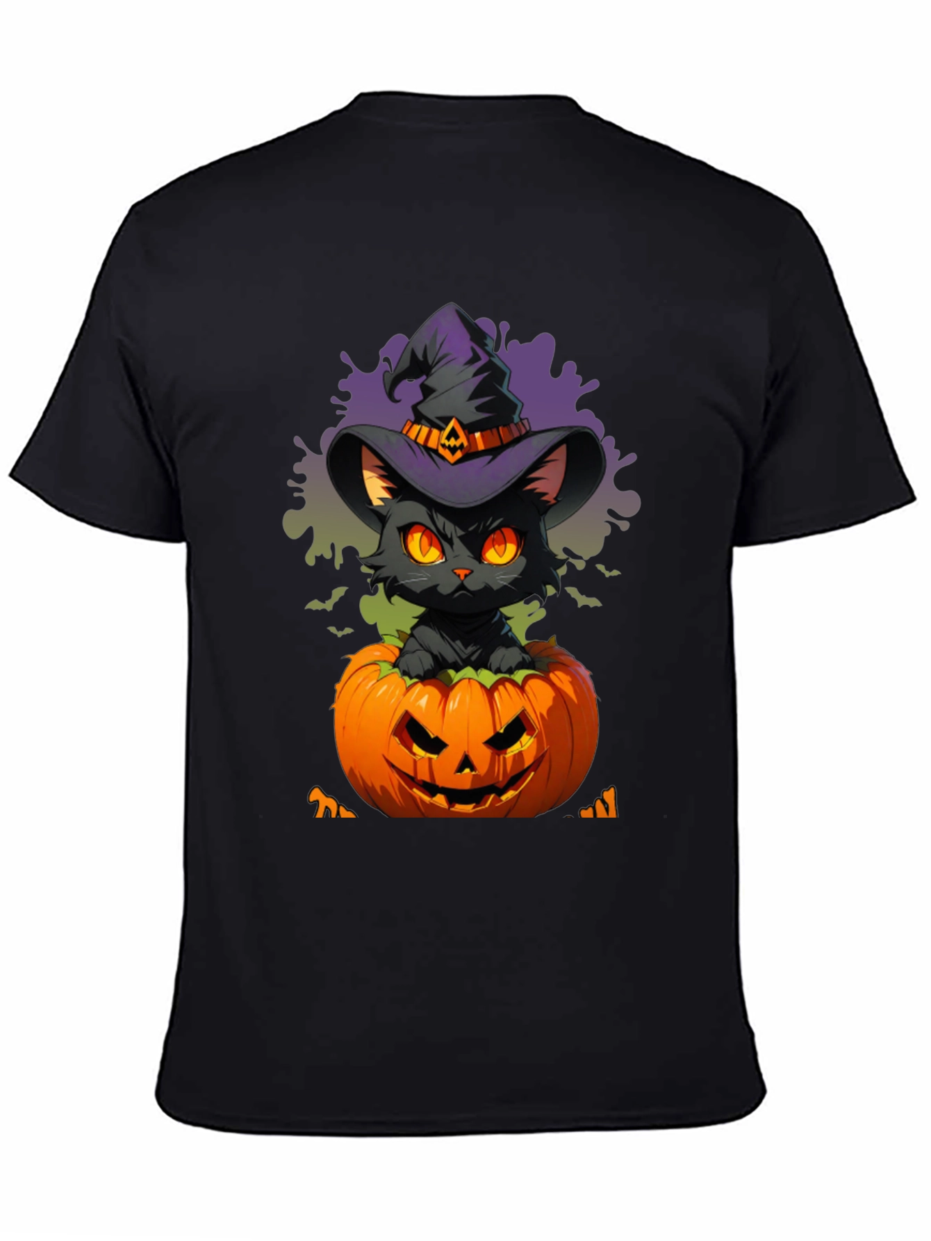 Halloween Cat in Pumpkin T-Shirt