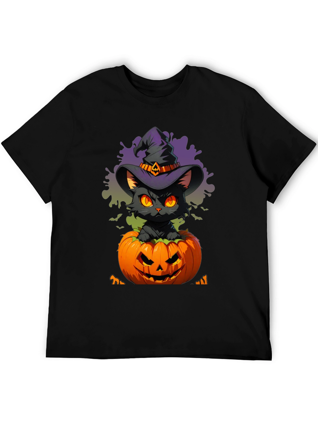 Halloween Cat in Pumpkin T-Shirt
