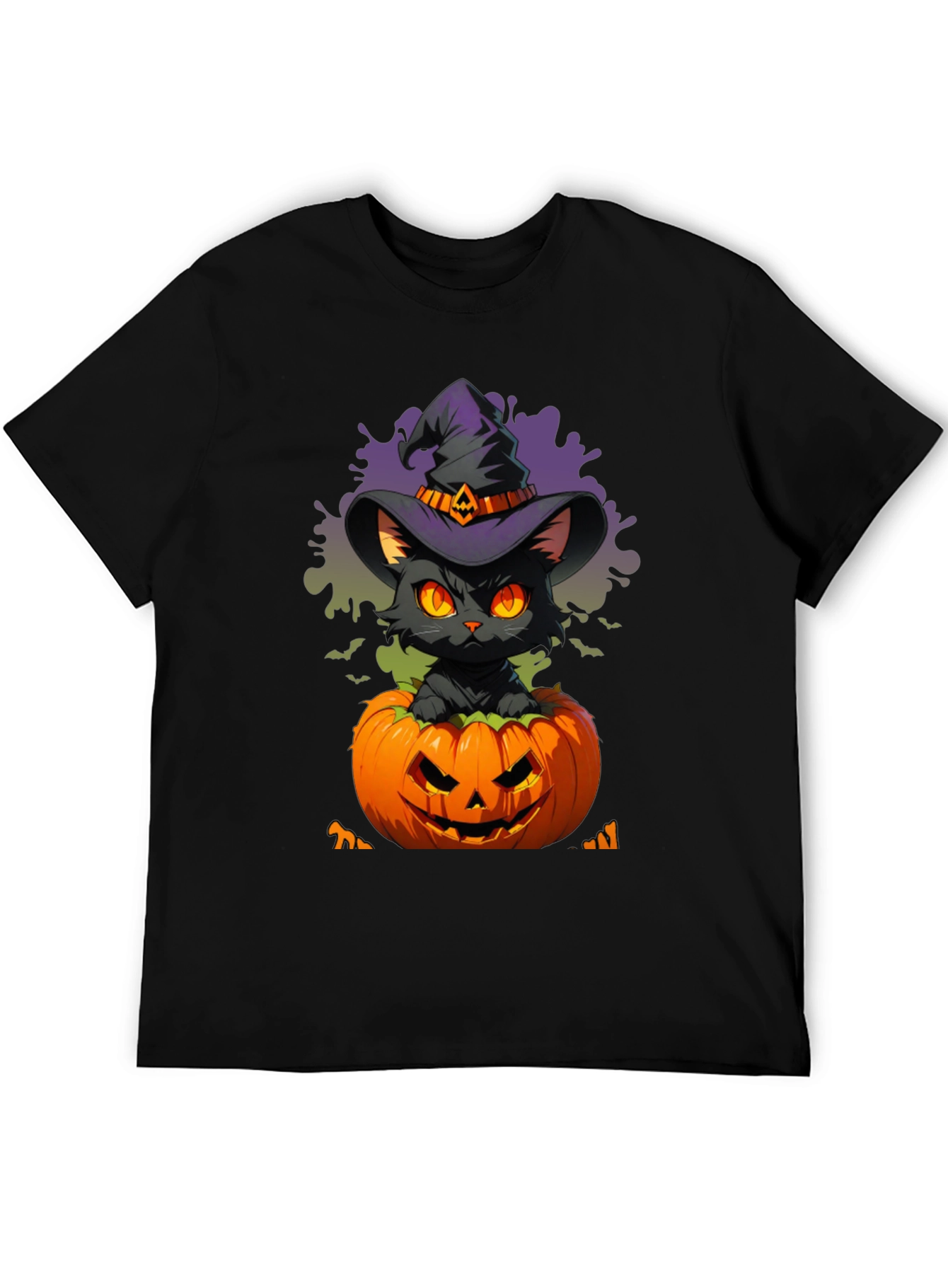 Halloween Cat in Pumpkin T-Shirt
