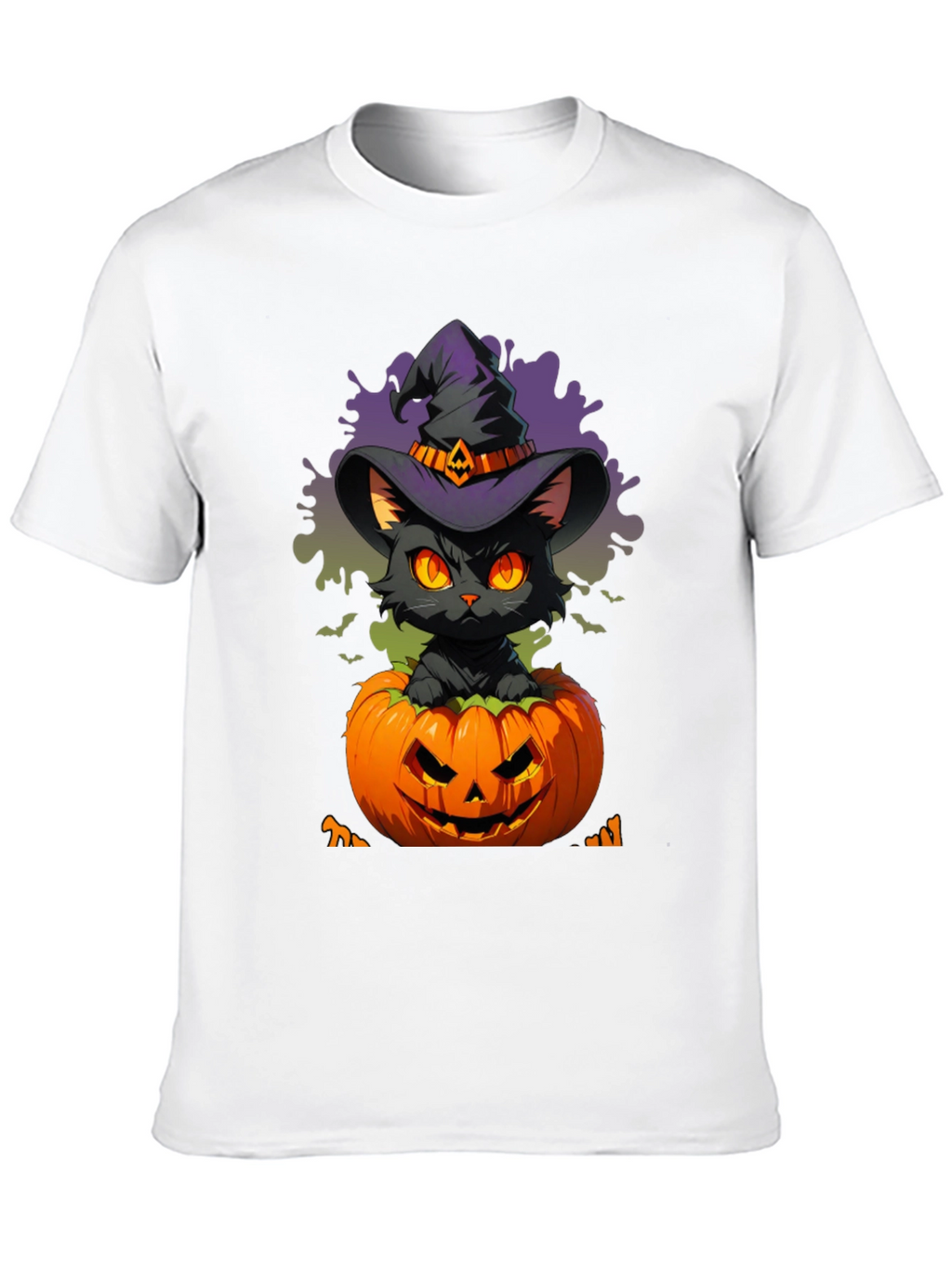 Halloween Cat in Pumpkin T-Shirt