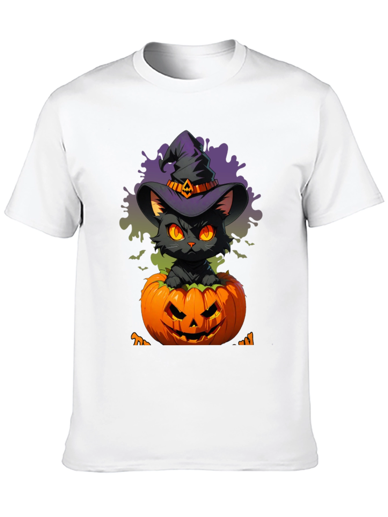 Halloween Cat in Pumpkin T-Shirt