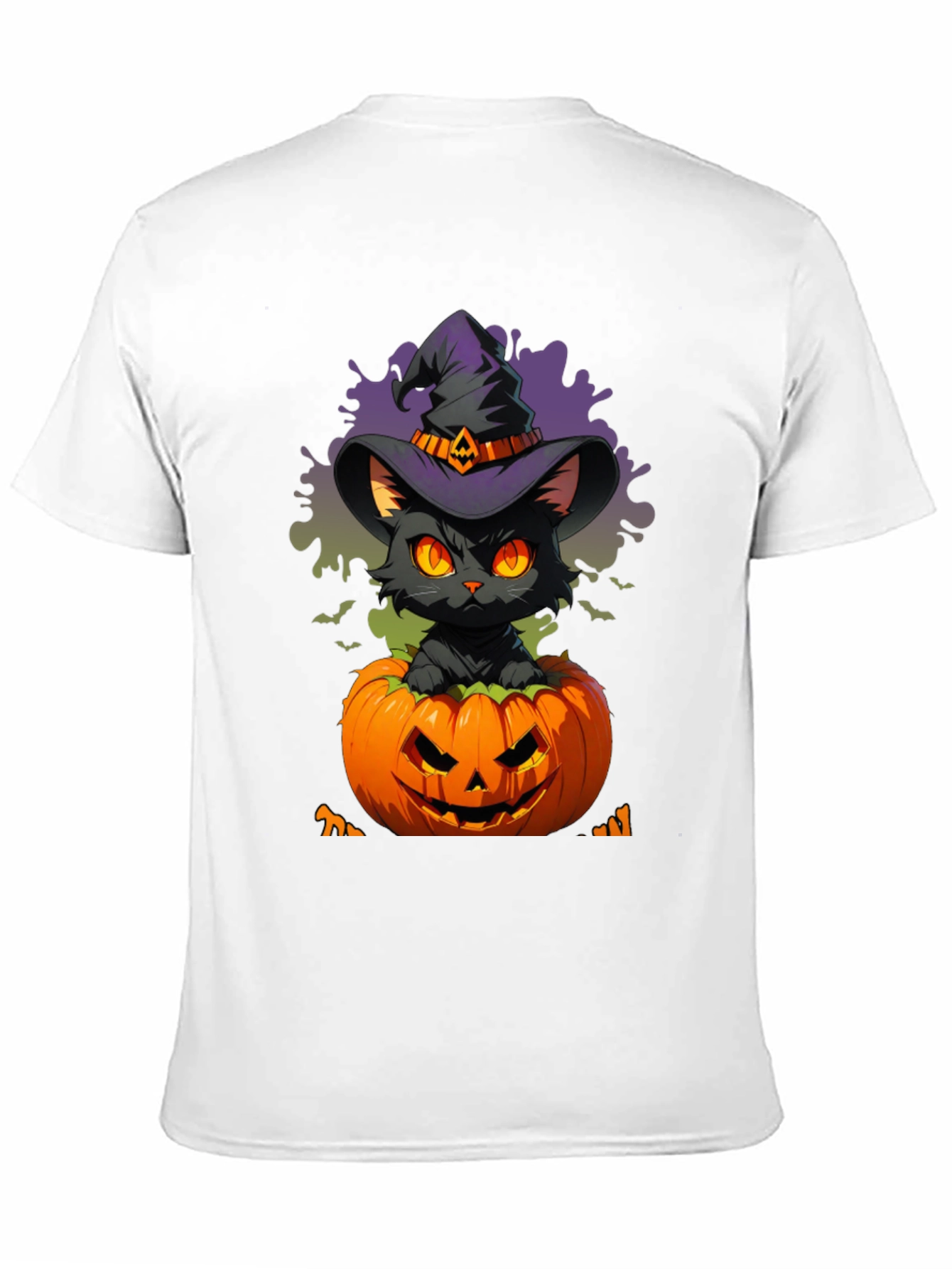 Halloween Cat in Pumpkin T-Shirt