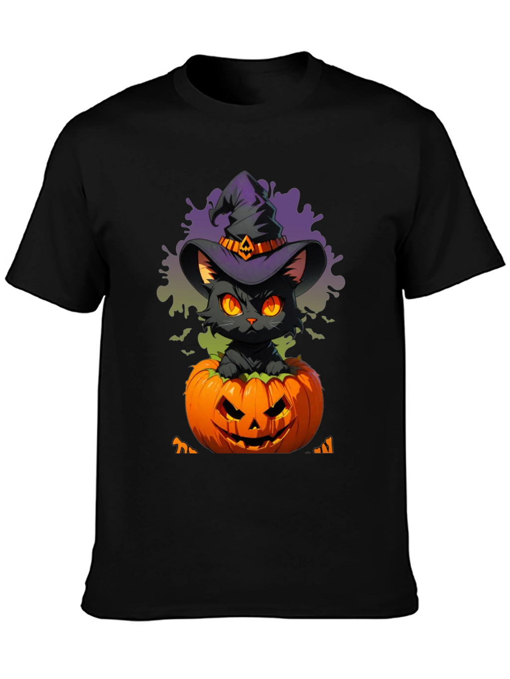 Halloween Cat in Pumpkin T-Shirt